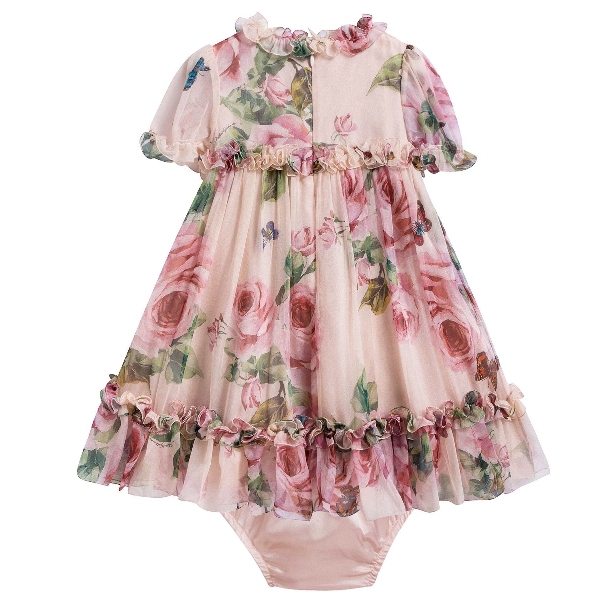 Baby Girls Rose Butterfly Printing Dress