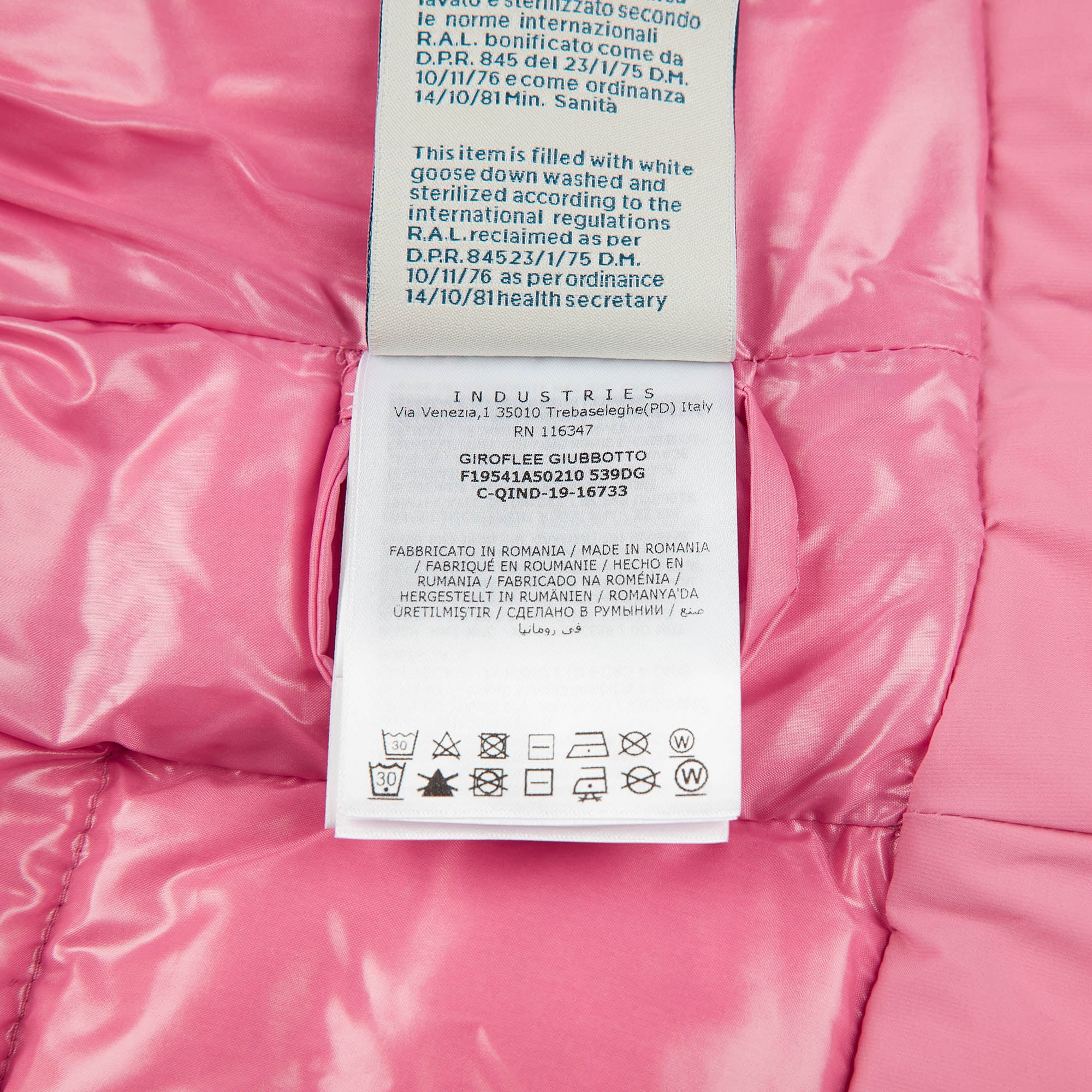 Girls Pink "GIROFLEE" Padded Down Coat