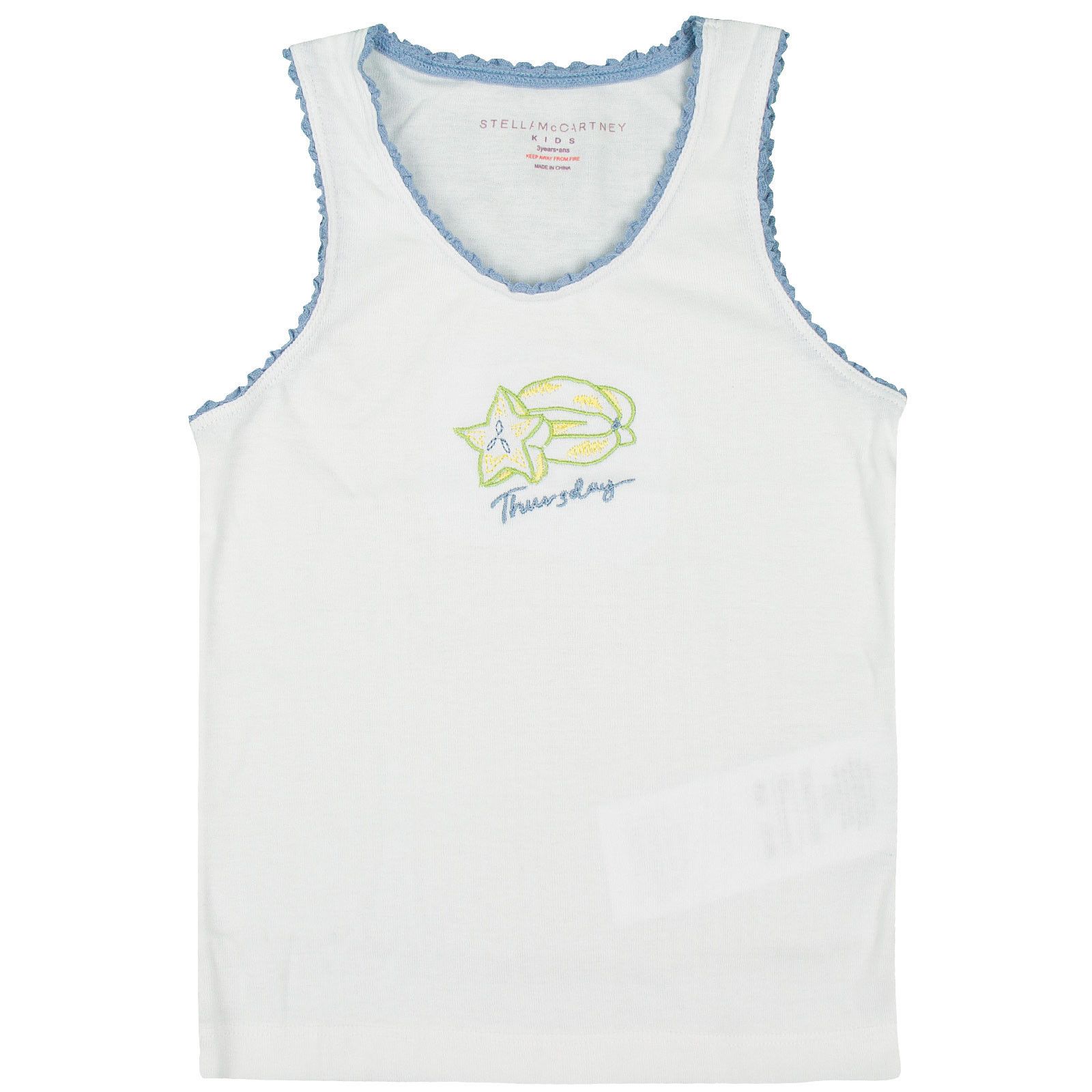 Clementina Girls 7 Pack White Organic Cotton Vests Gift Set With Fruit Print - CÉMAROSE | Children's Fashion Store - 6