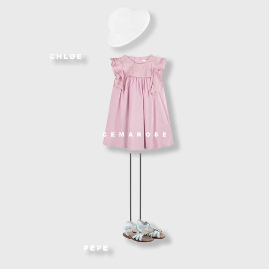 Girls Pink Cotton Dress