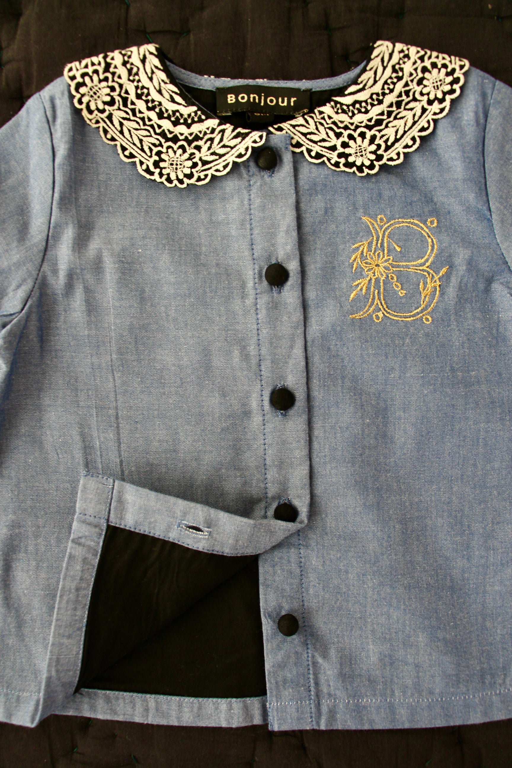 Baby Girls Blue Cotton Shirt