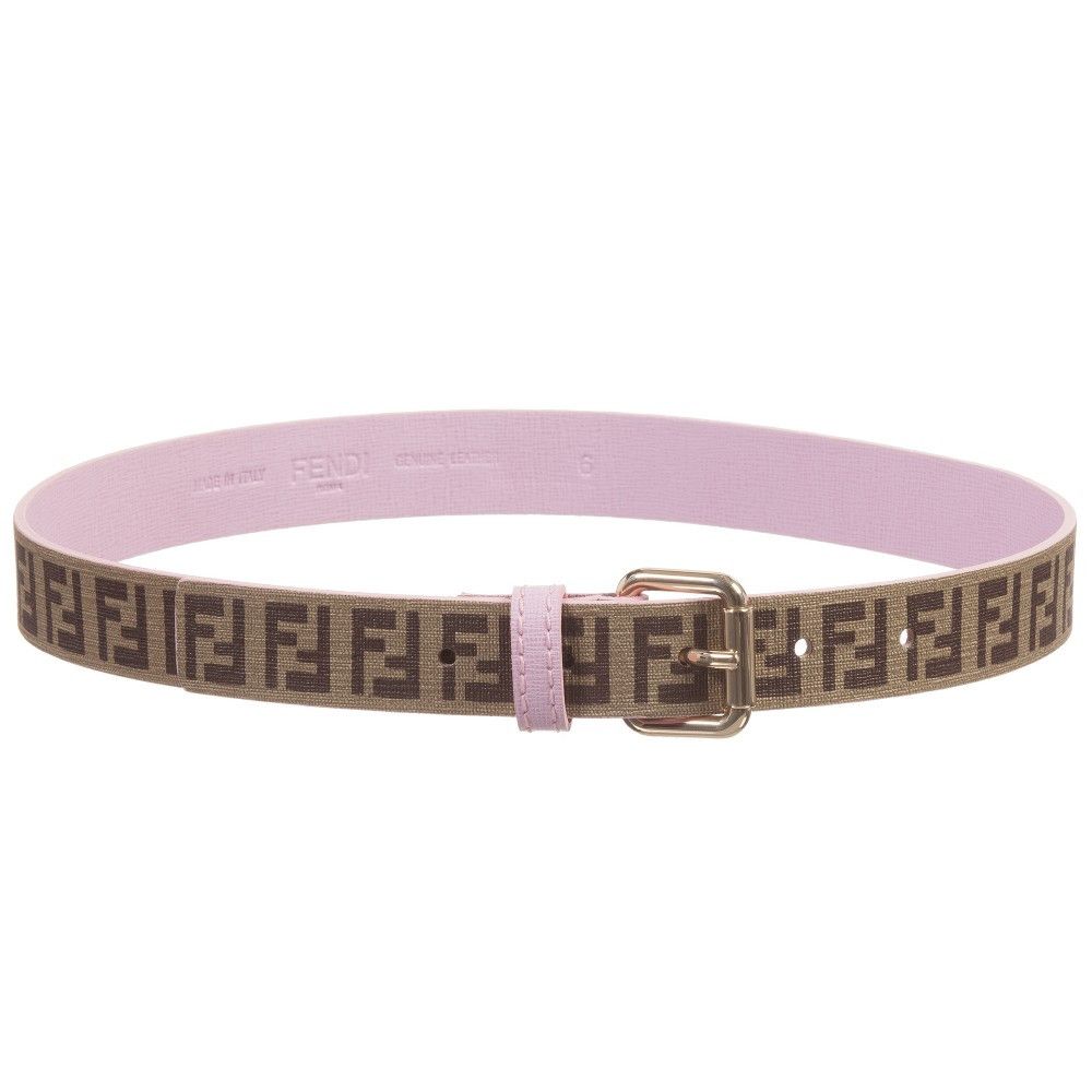 Girls Pink 'FF' Logo Metal Buckle Belt - CÉMAROSE | Children's Fashion Store - 2