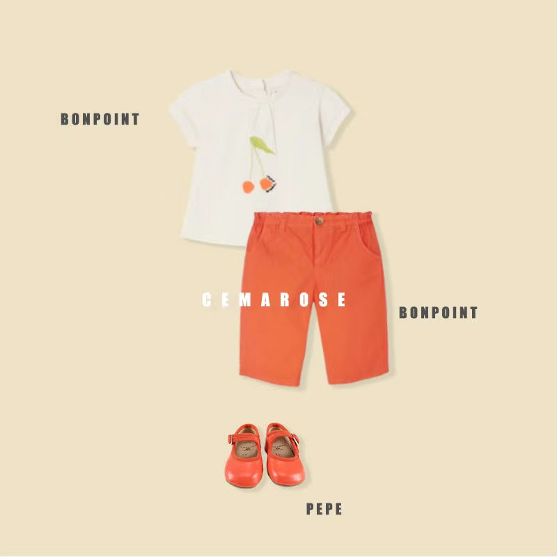 Baby Girls Orange Leather Shoes