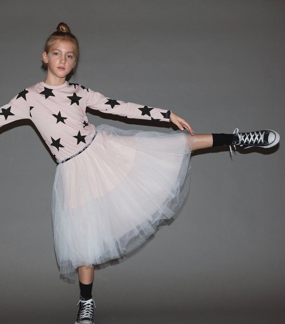 Girls Pink Stars Dress