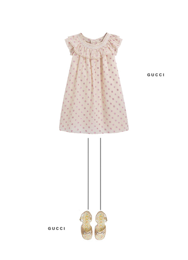 Girls White Cotton Dress