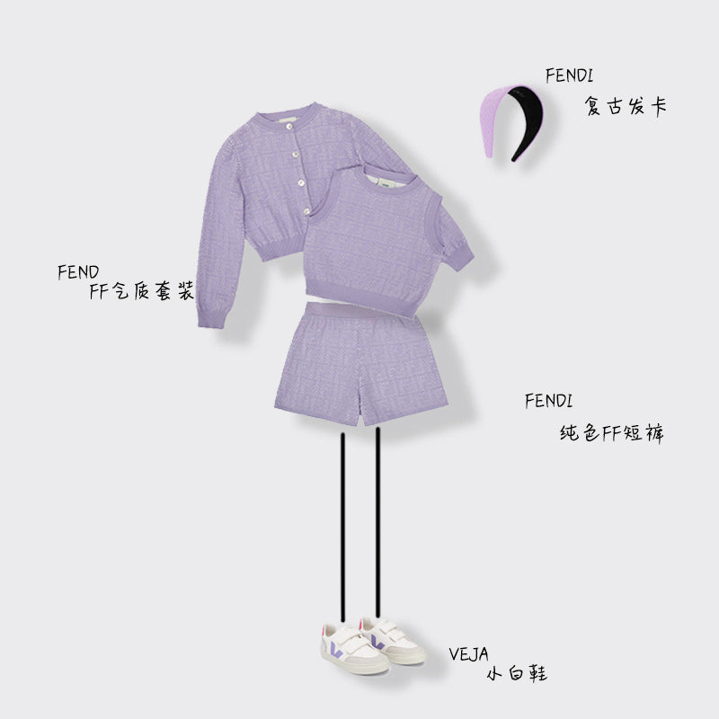 Girls Purple Knited Shorts