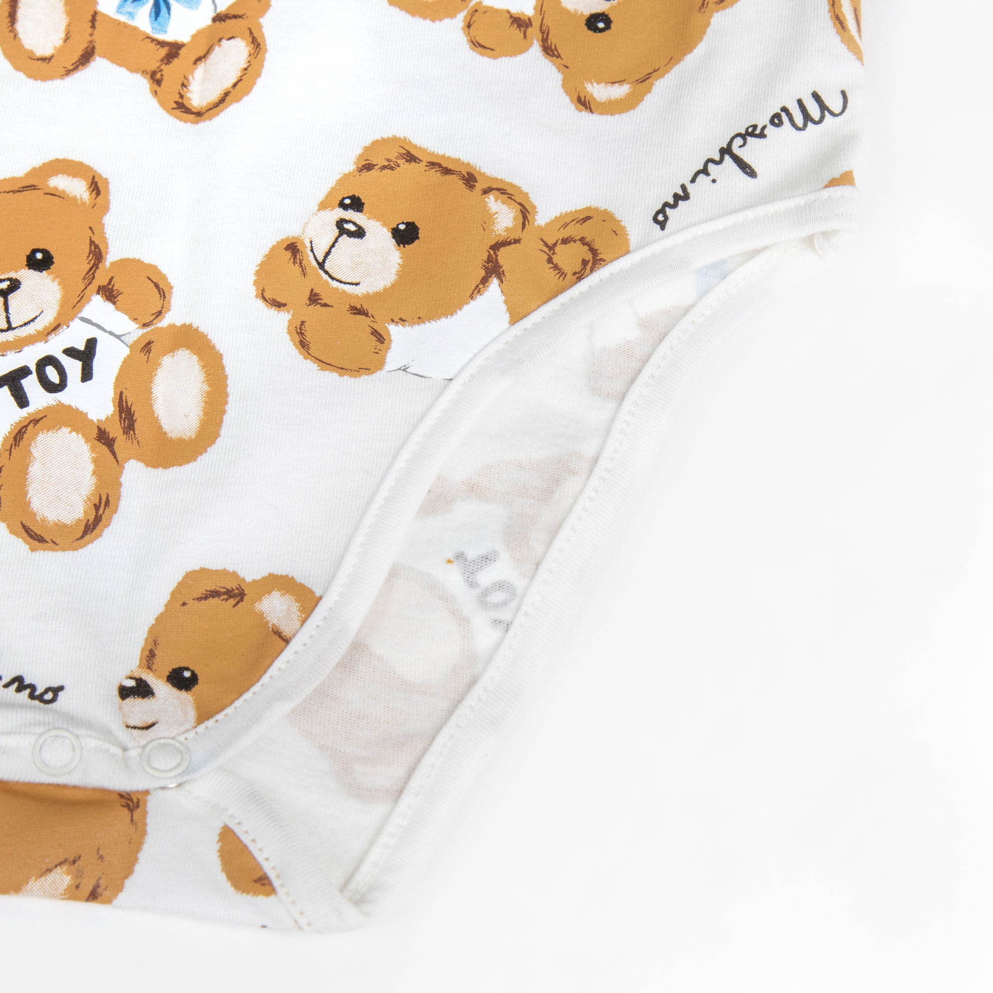 Baby Boys & Girls White Printed Cotton Babysuit
