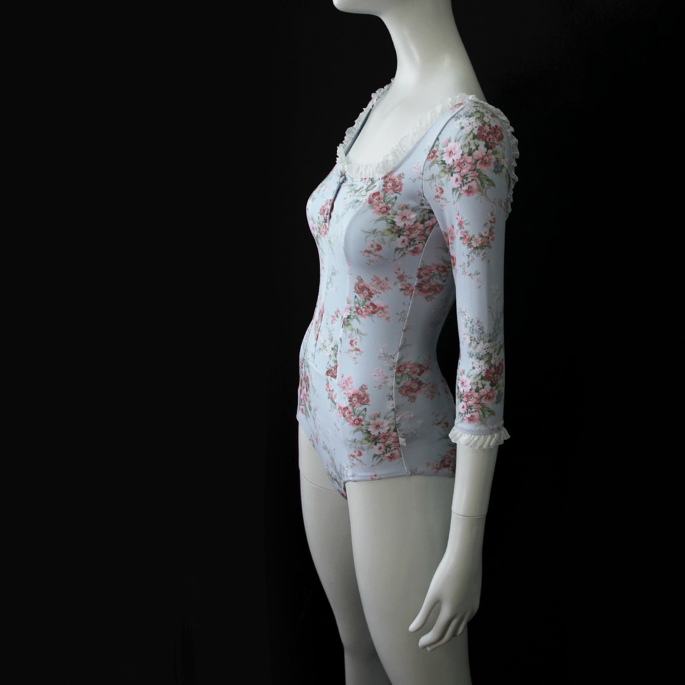 Girls Blue Floral Ballet Onesies