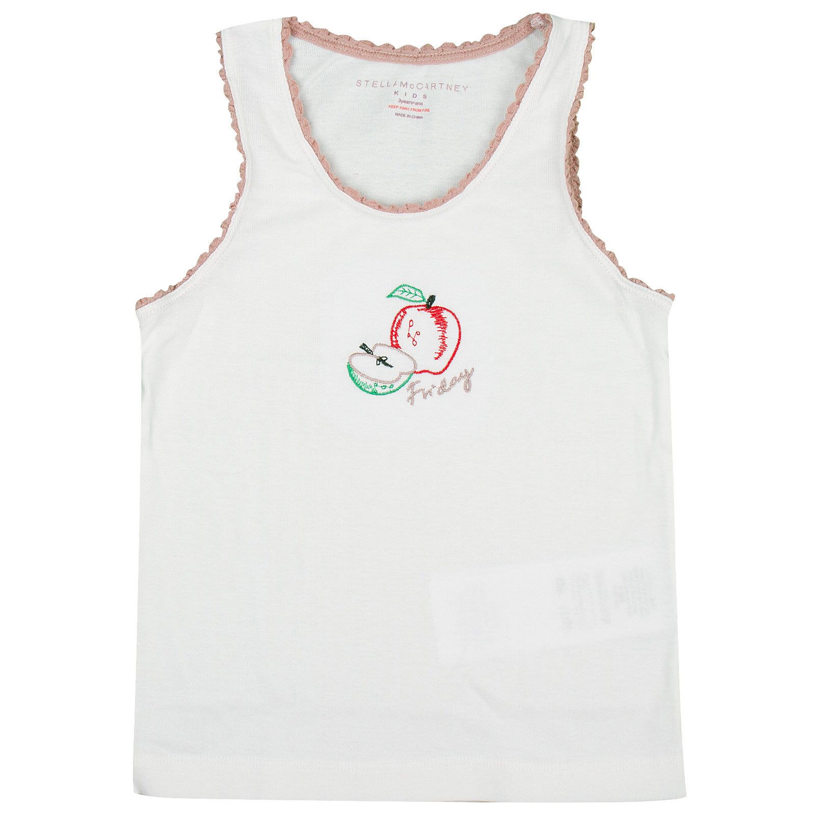 Clementina Girls 7 Pack White Organic Cotton Vests Gift Set With Fruit Print - CÉMAROSE | Children's Fashion Store - 7