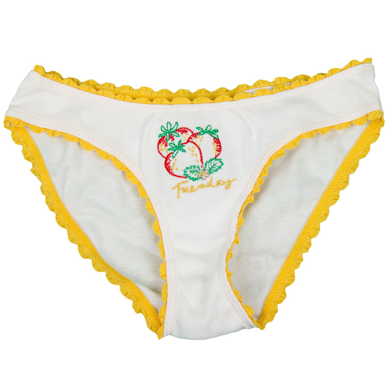 Peonie Girls 7 Pack White Organic Cotton Knickers Gift Set With Fruit Print - CÉMAROSE | Children's Fashion Store - 7