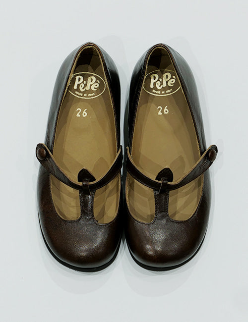Girls Brown Leather Shoes