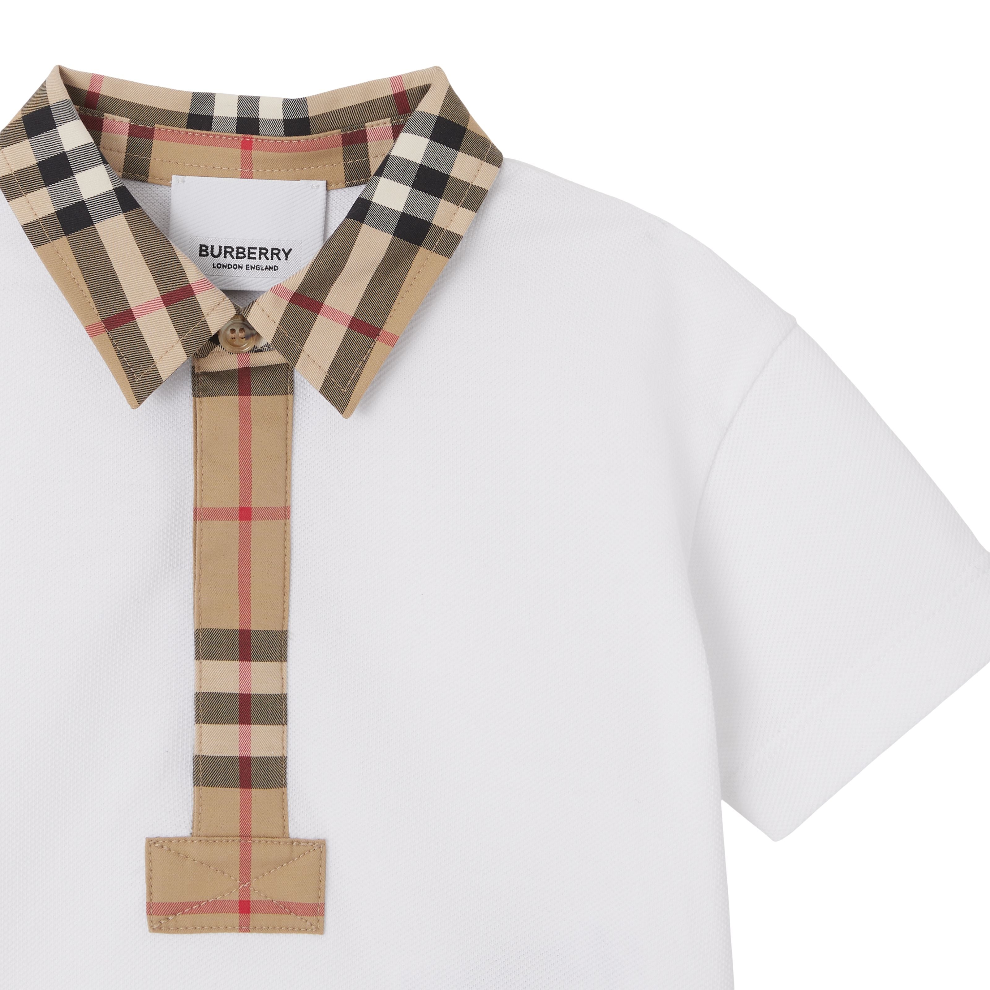 Baby Boys White Cotton Polo Shirt