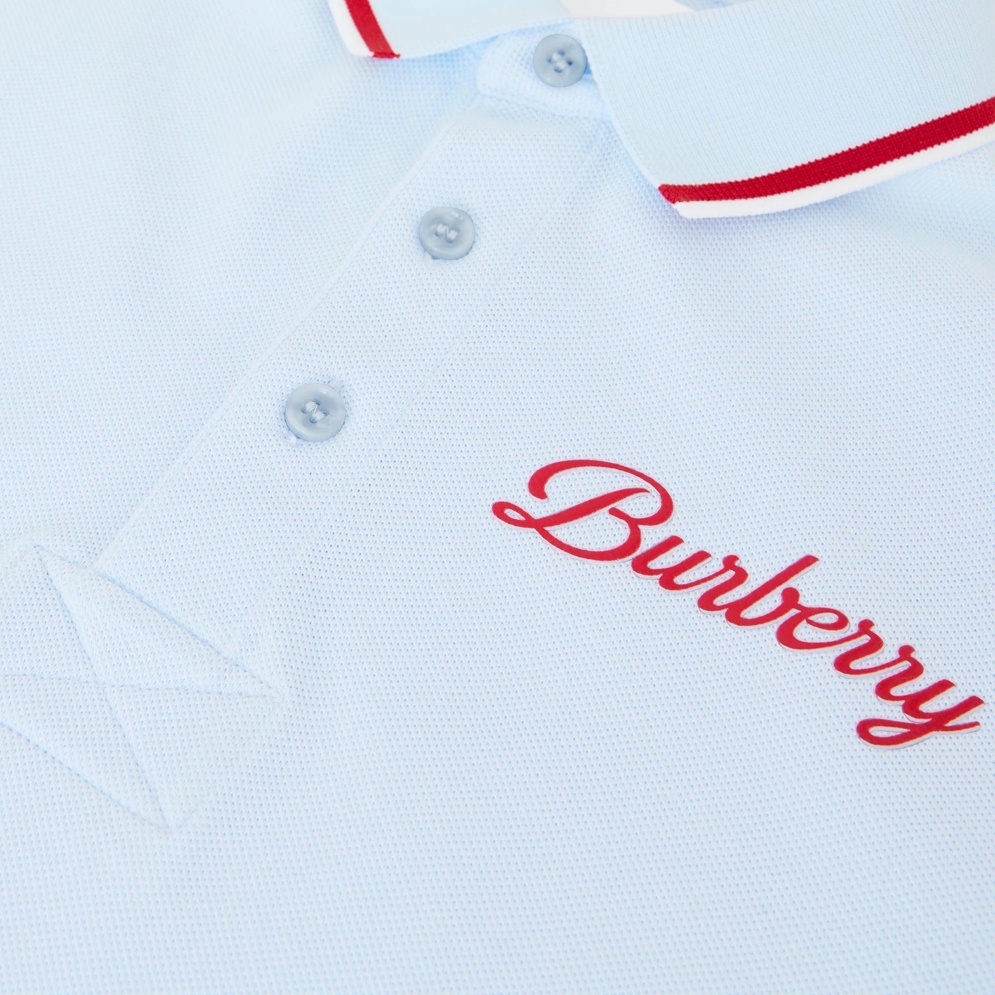 Boys Light Blue Logo Cotton Polo Shirt