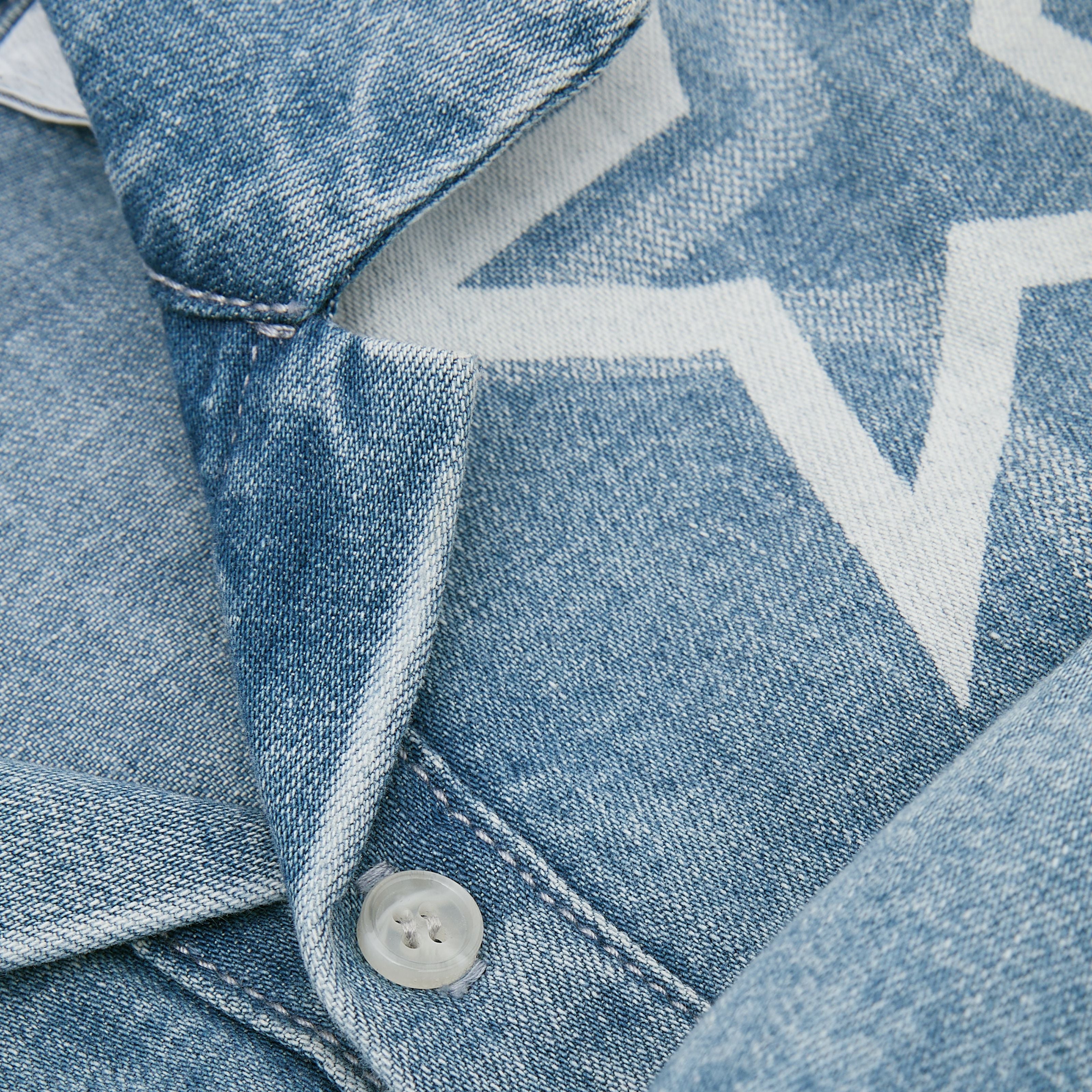 Girls Light Blue Logo Denim Shirt