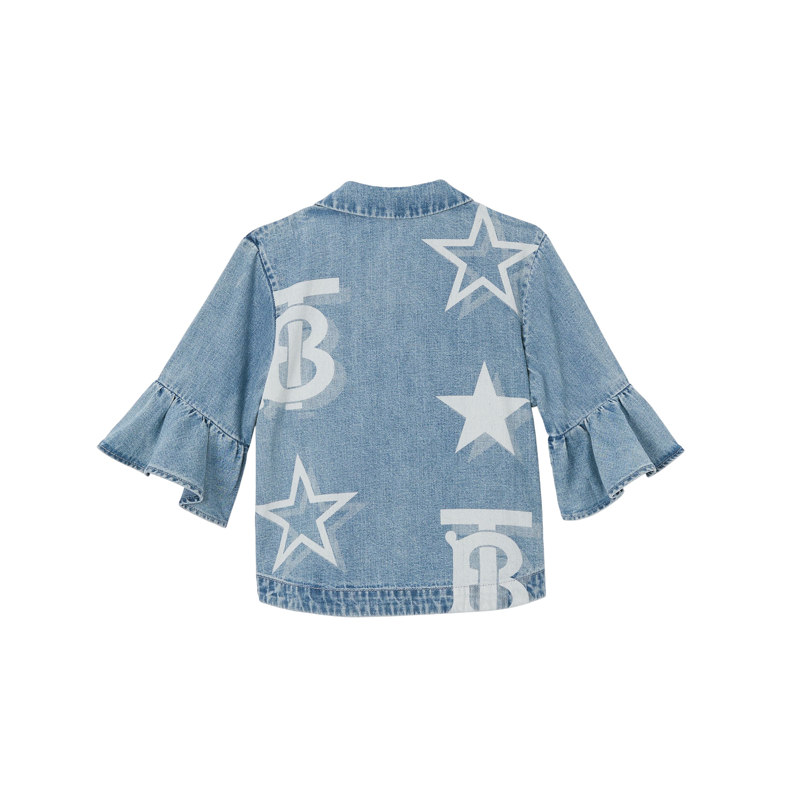 Girls Light Blue Logo Denim Shirt