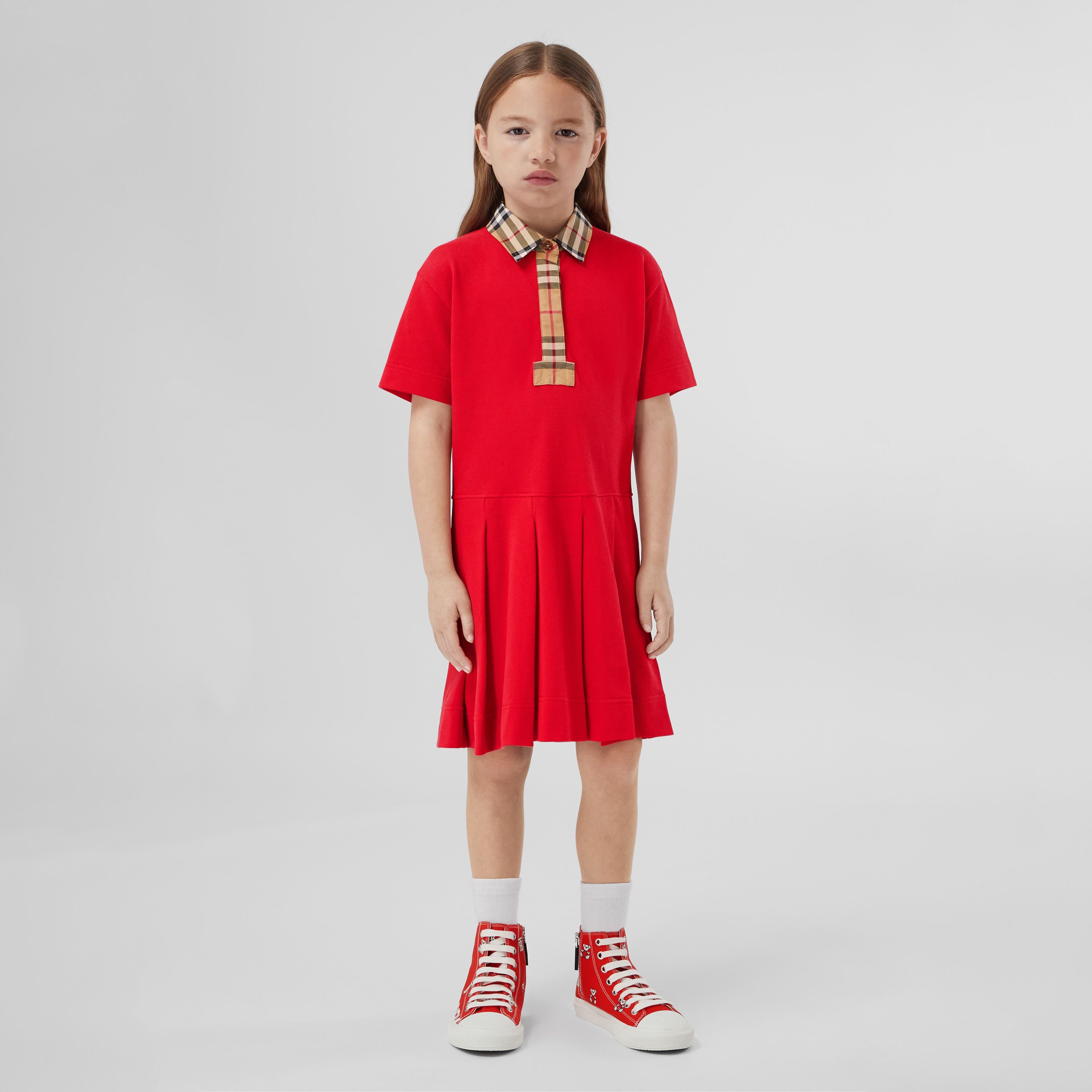 Girls Red Cotton Dress