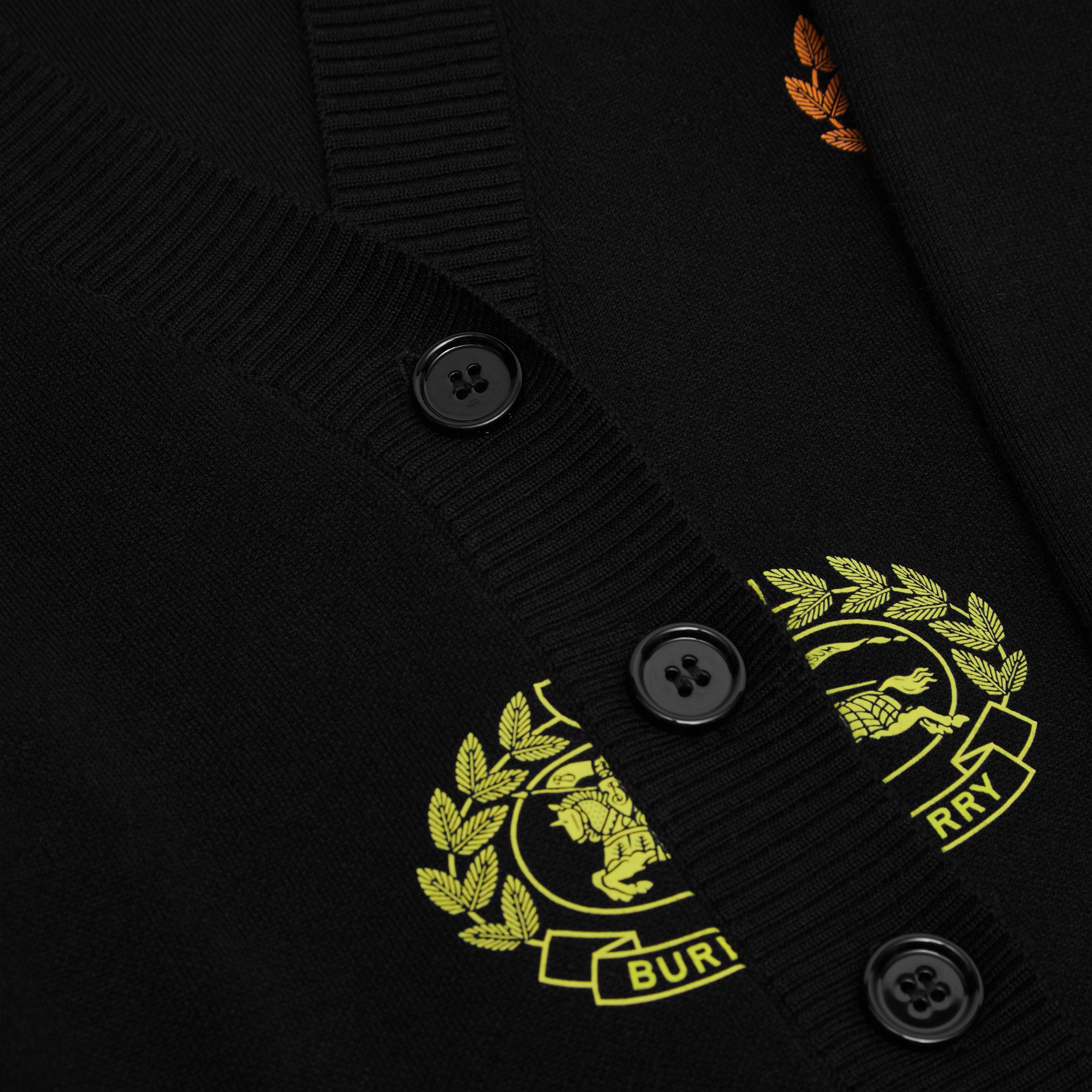 Girls Black Logo Wool Cardigan