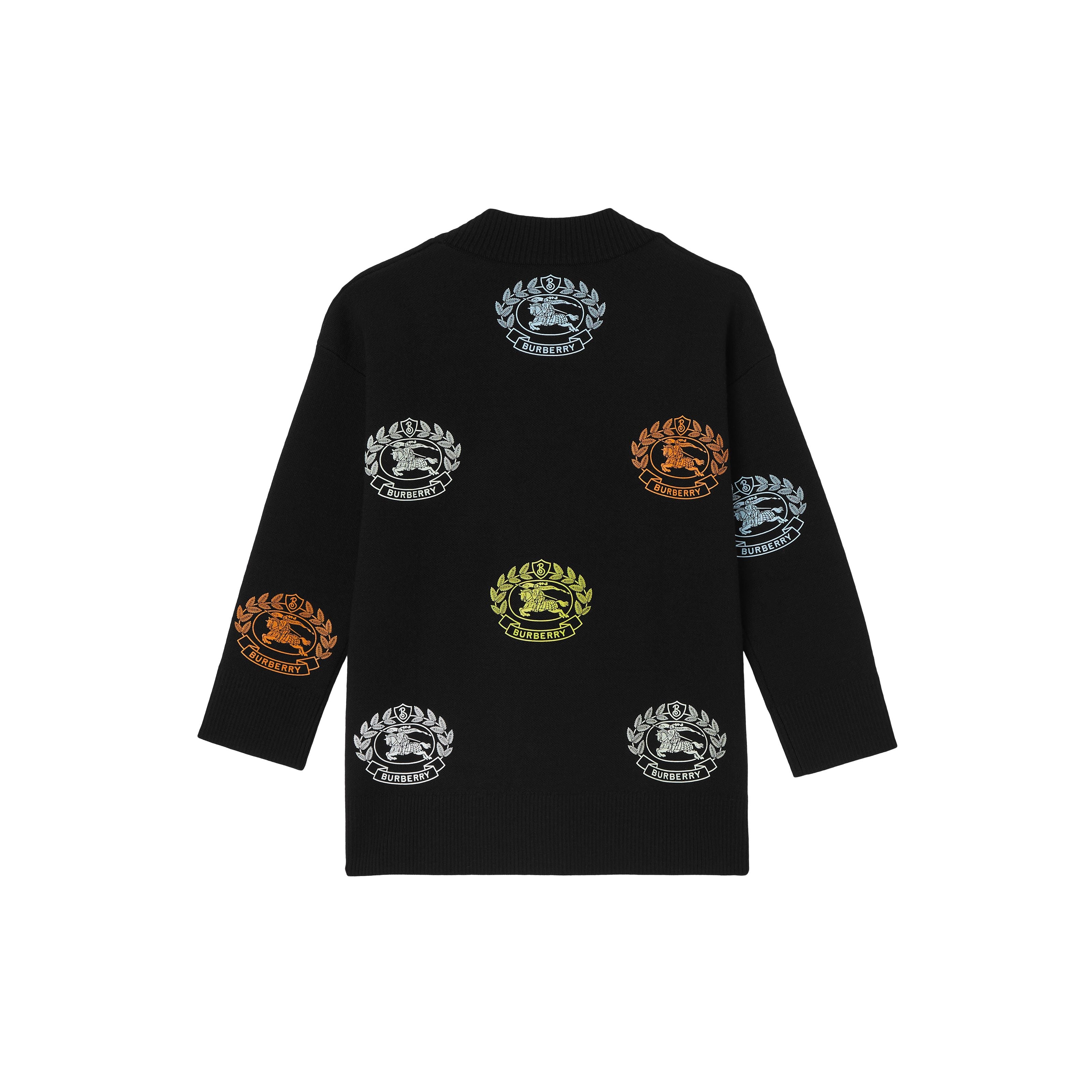 Girls Black Logo Wool Cardigan