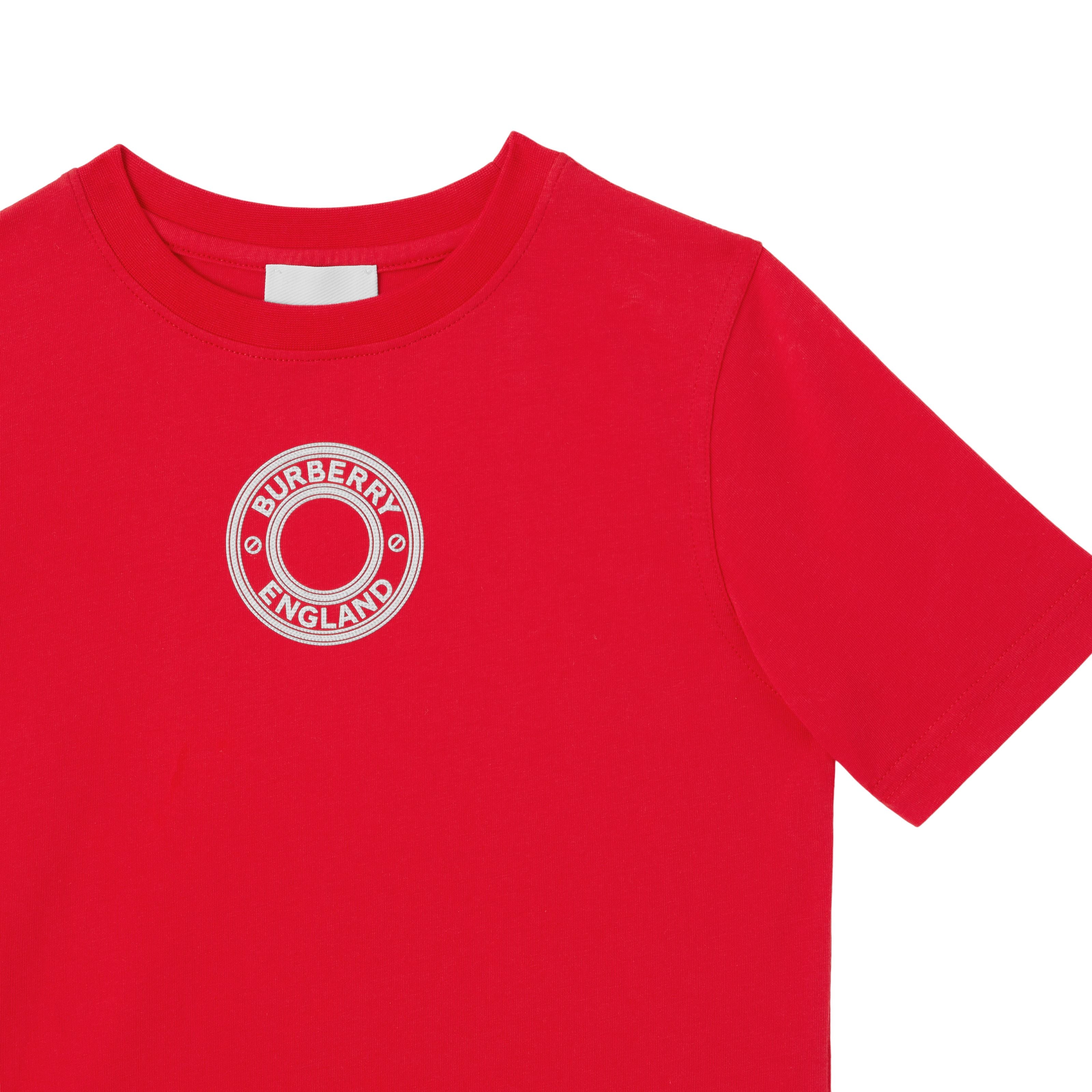 Boys & Girls Red Logo Cotton T-Shirt