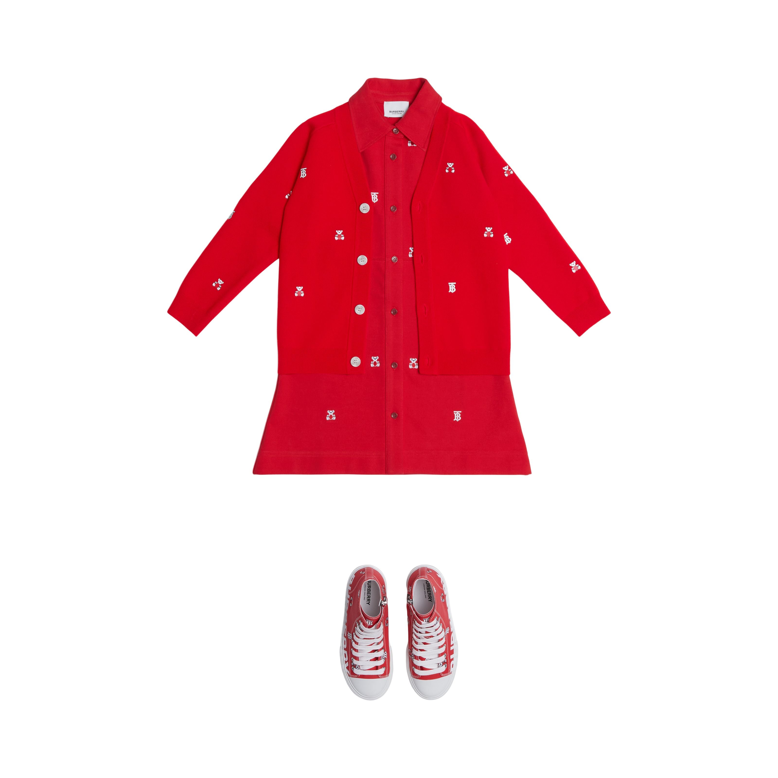 Girls Red Wool Cardigan