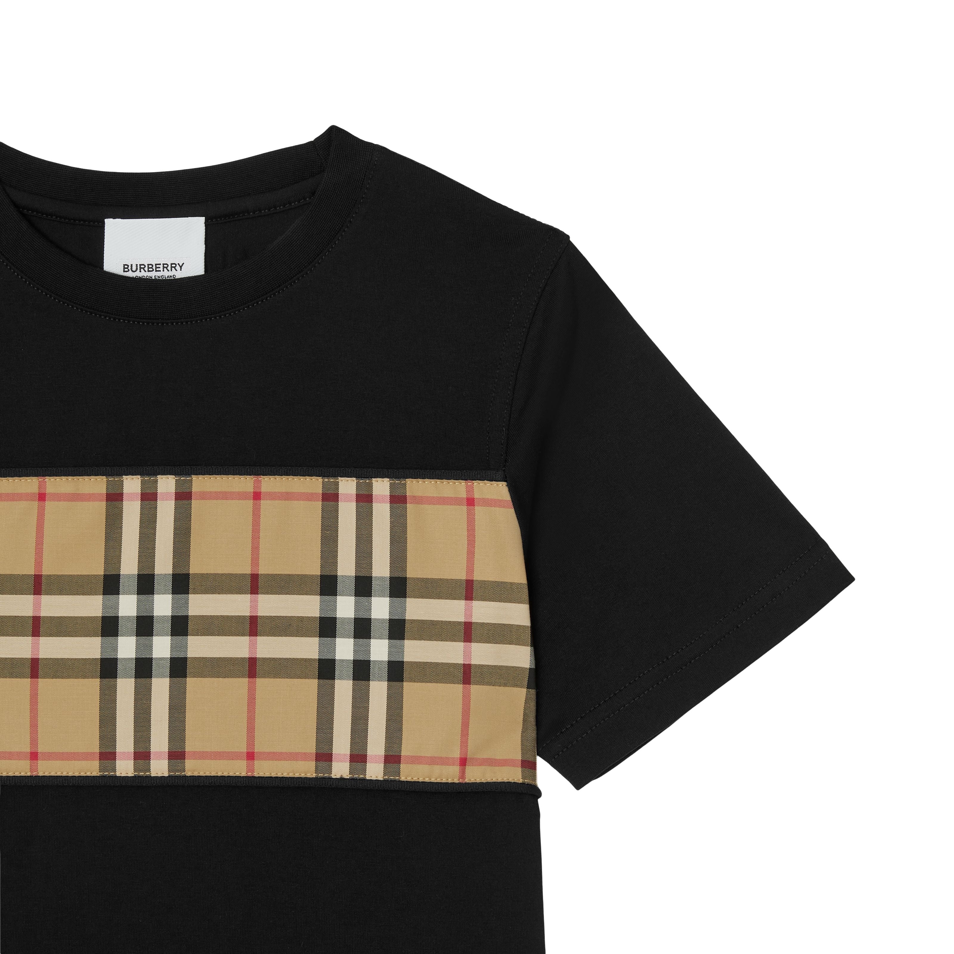 Boys & Girls Black Cotton T-Shirt