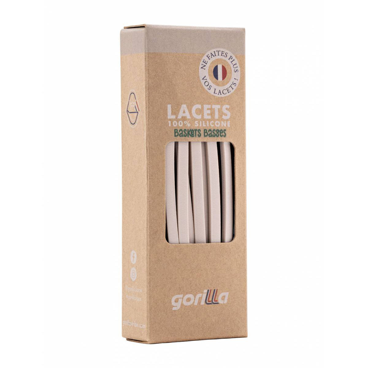 Adult Beige Silicone Shoelace