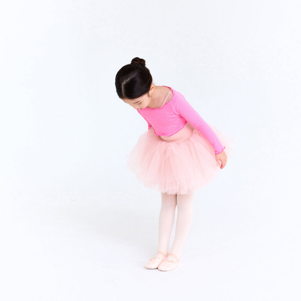 Girls Pink Crop Ballet T-Shirt