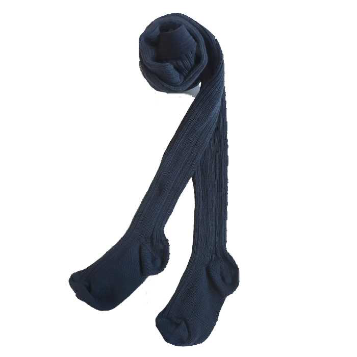 Girls Dark Blue Cotton Tights