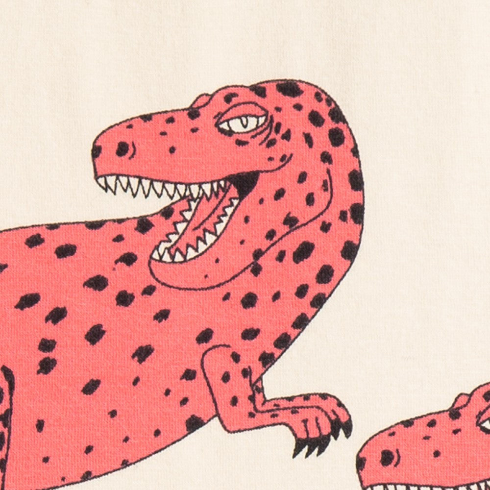 Girls White Frill Dress With Pink T-Rex Print - CÉMAROSE | Children's Fashion Store - 3