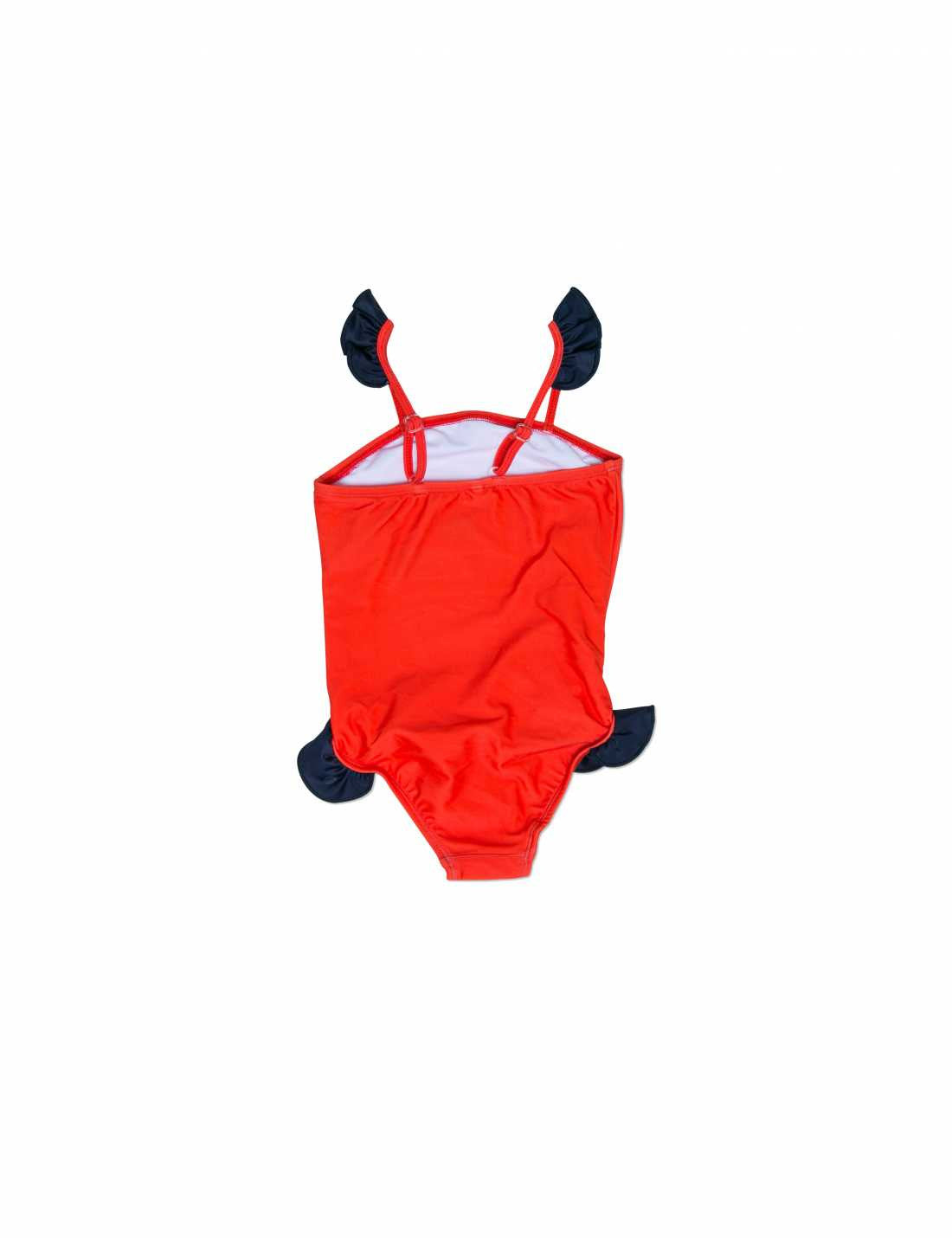 Girls Red Cotton Swinsuit With Solid Wing Trims - CÉMAROSE | Children's Fashion Store - 2