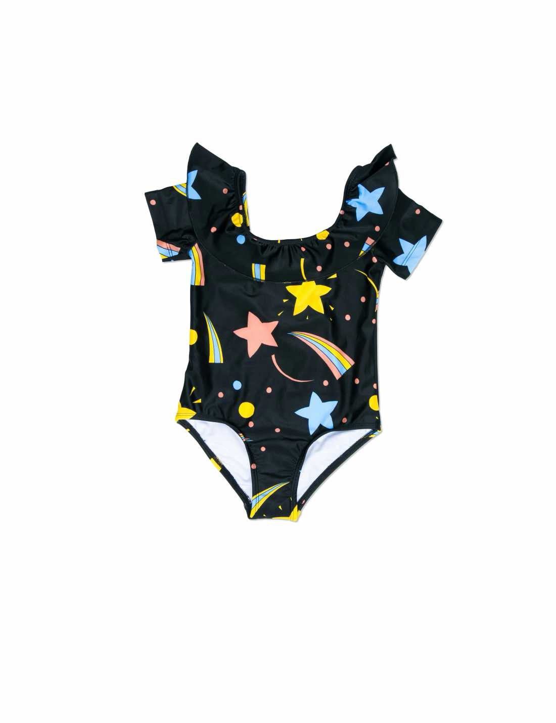 Girls Black Starry Sky Printed Swimsuit - CÉMAROSE | Children's Fashion Store - 1