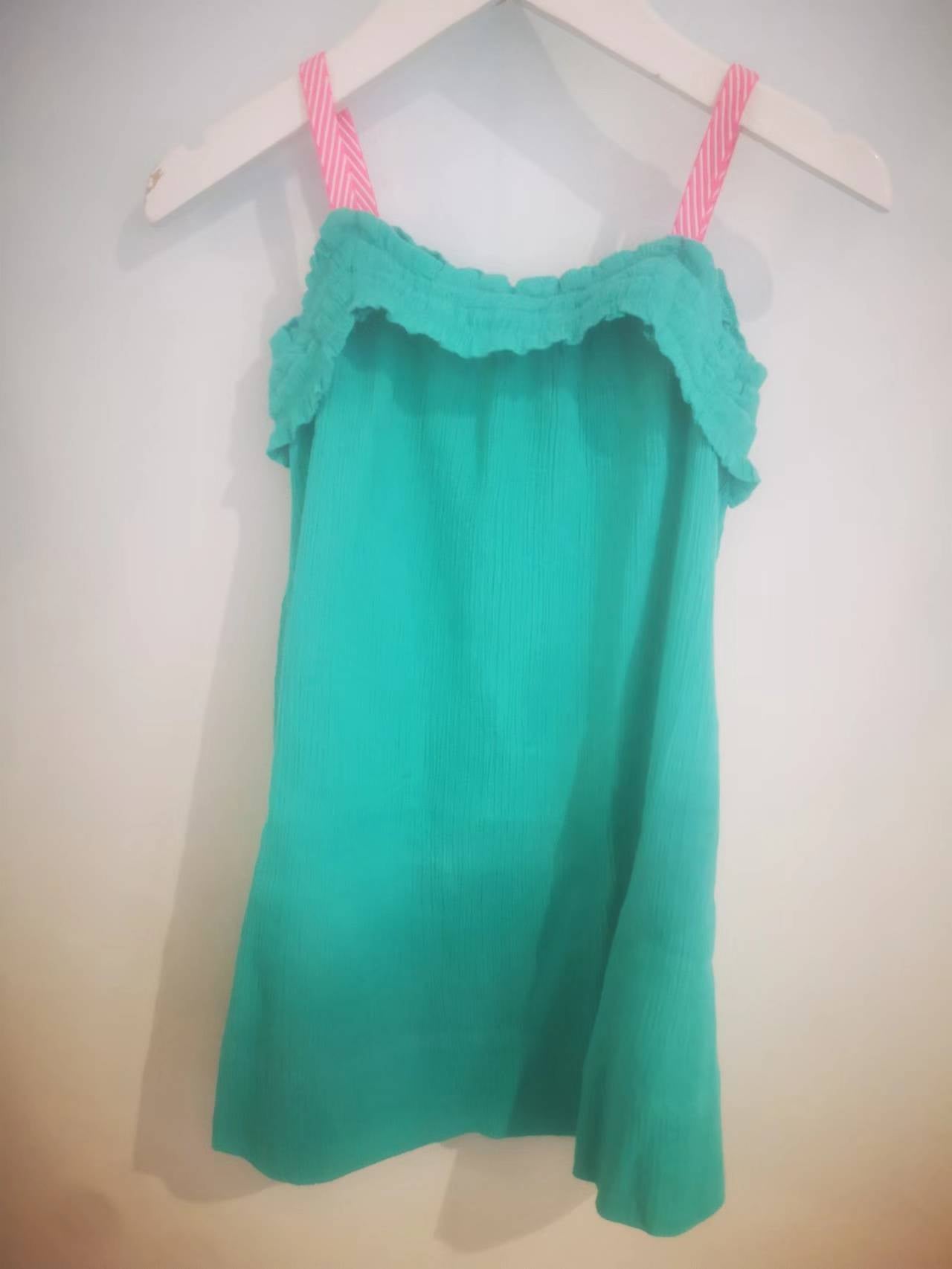 Girls Green Cotton Dress