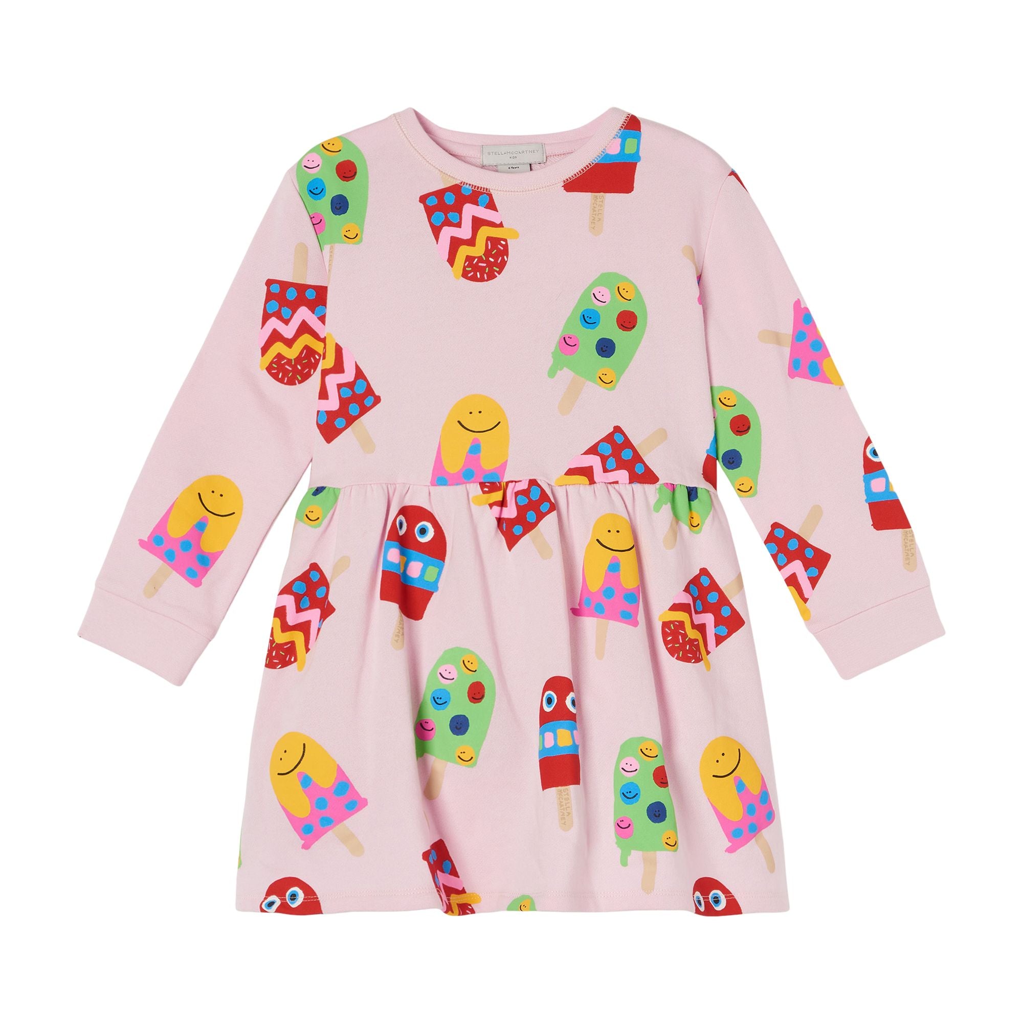 Girls Pink Cotton Fruits Dress