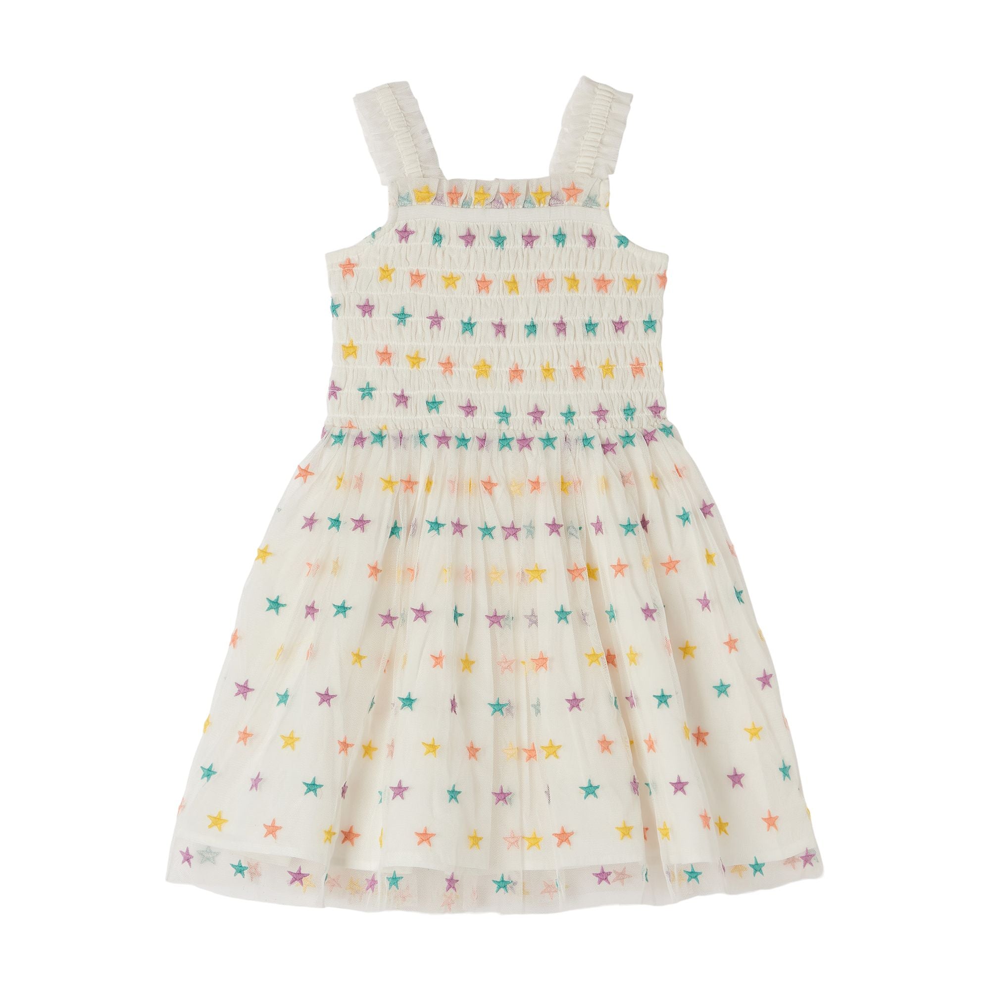 Girls White Stars Dress