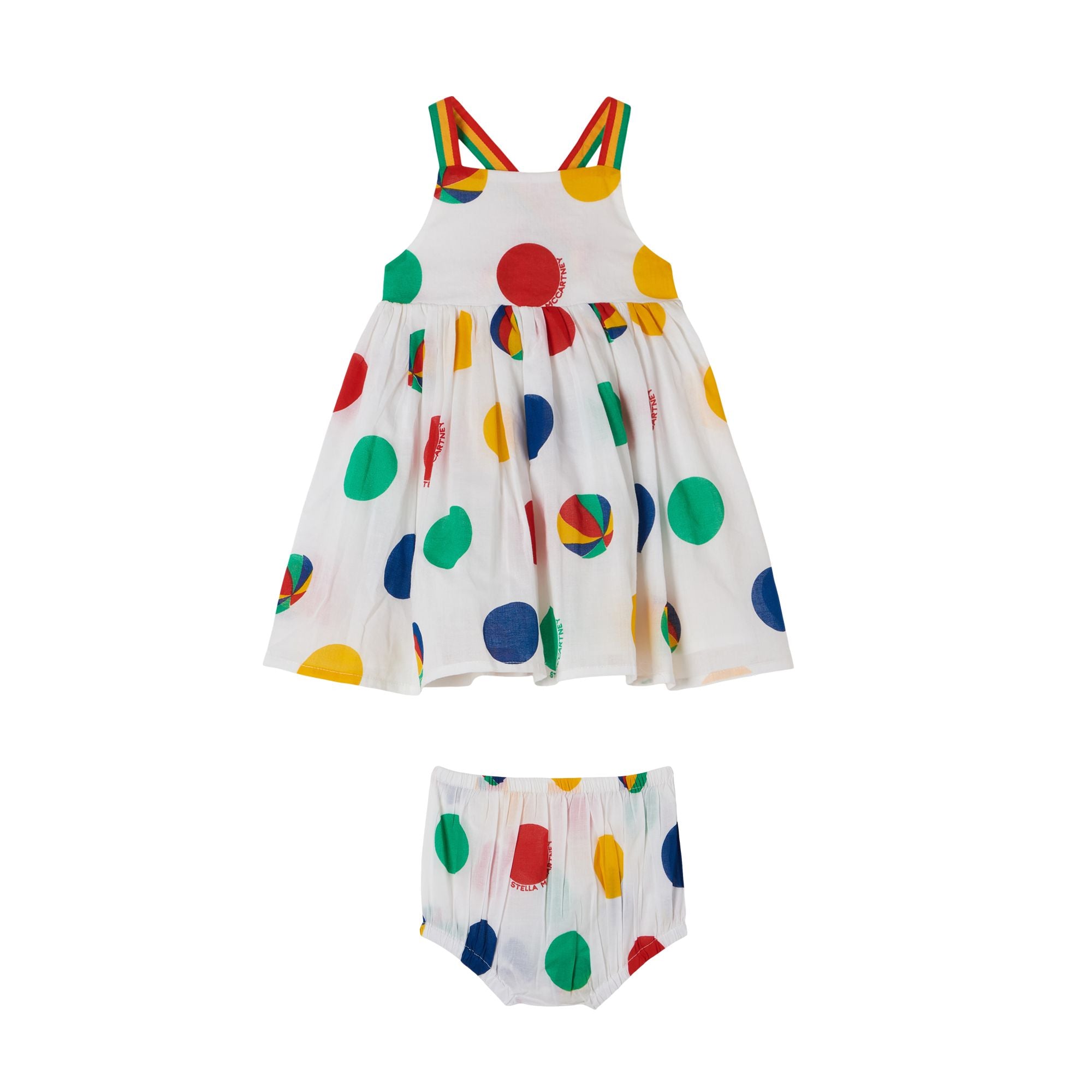 Baby Girls White Printing Dress Set