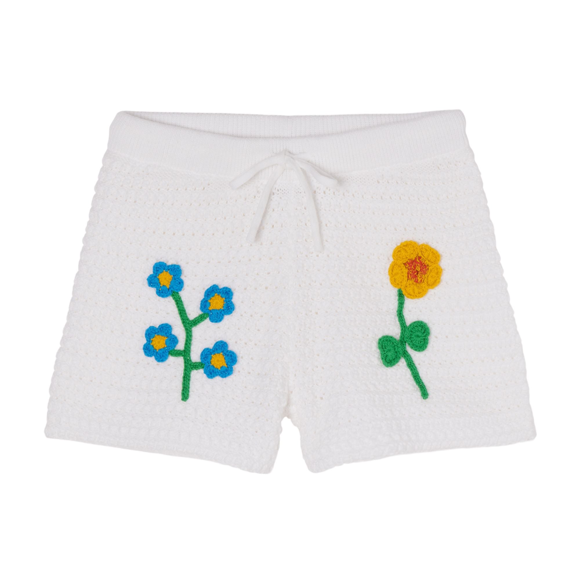Girls White Flower Short