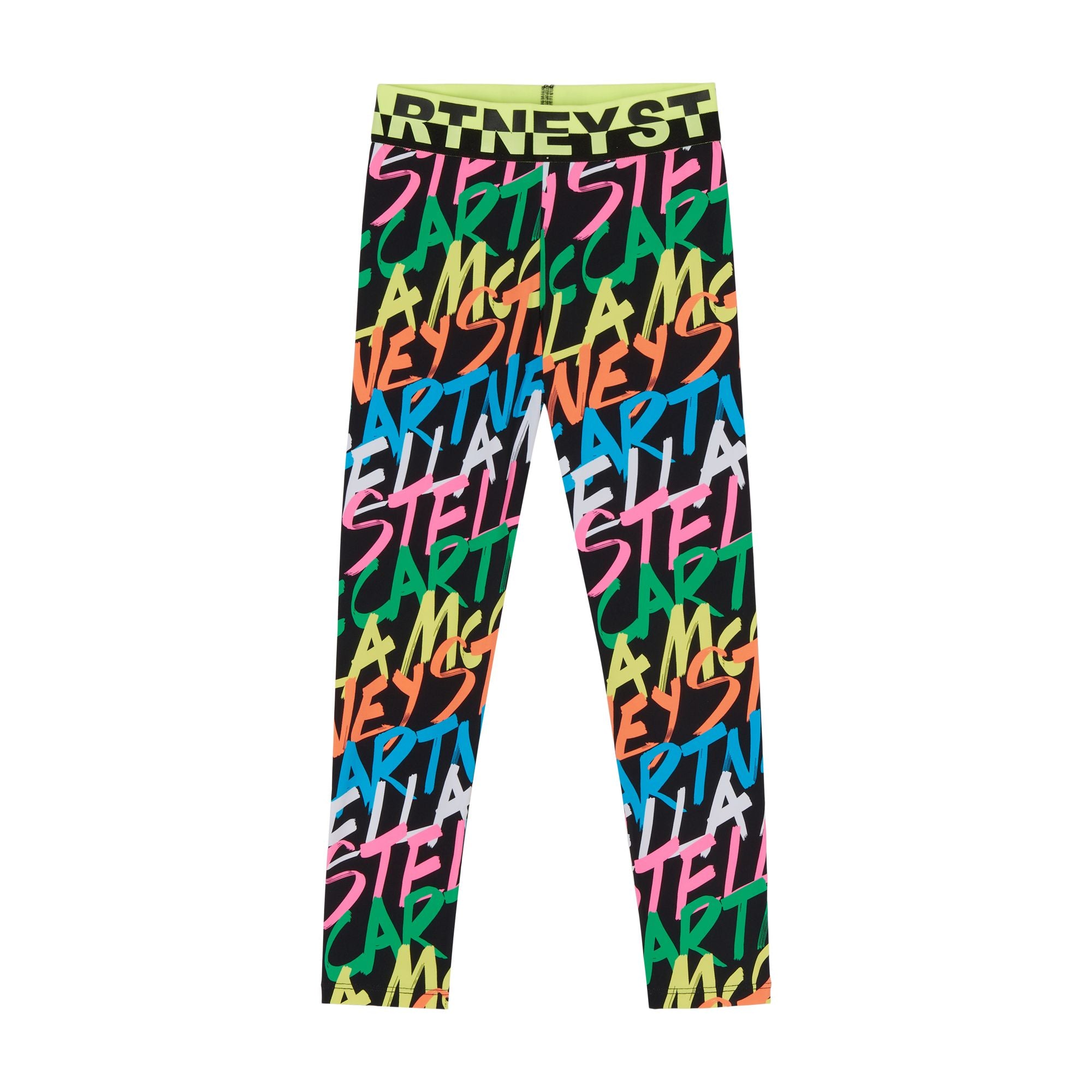 Girls Black Logo Leggings