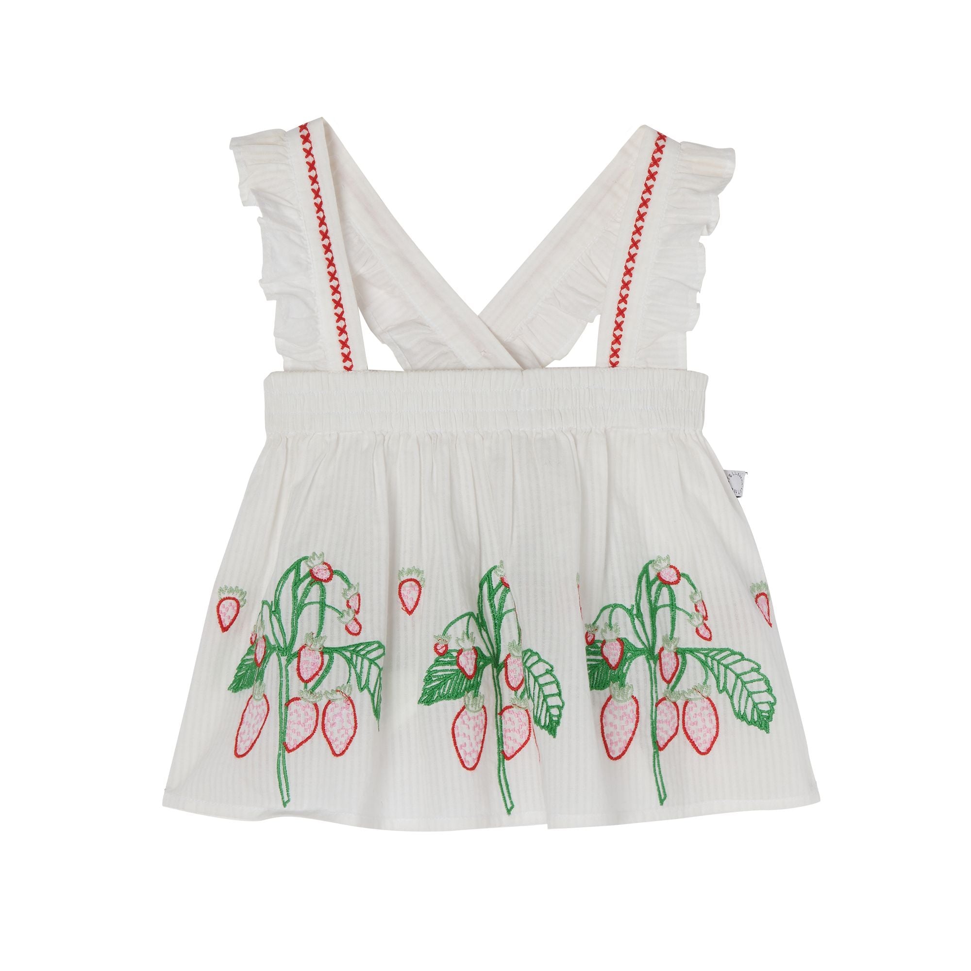 Baby Girls White Flower Strap Skirt Set