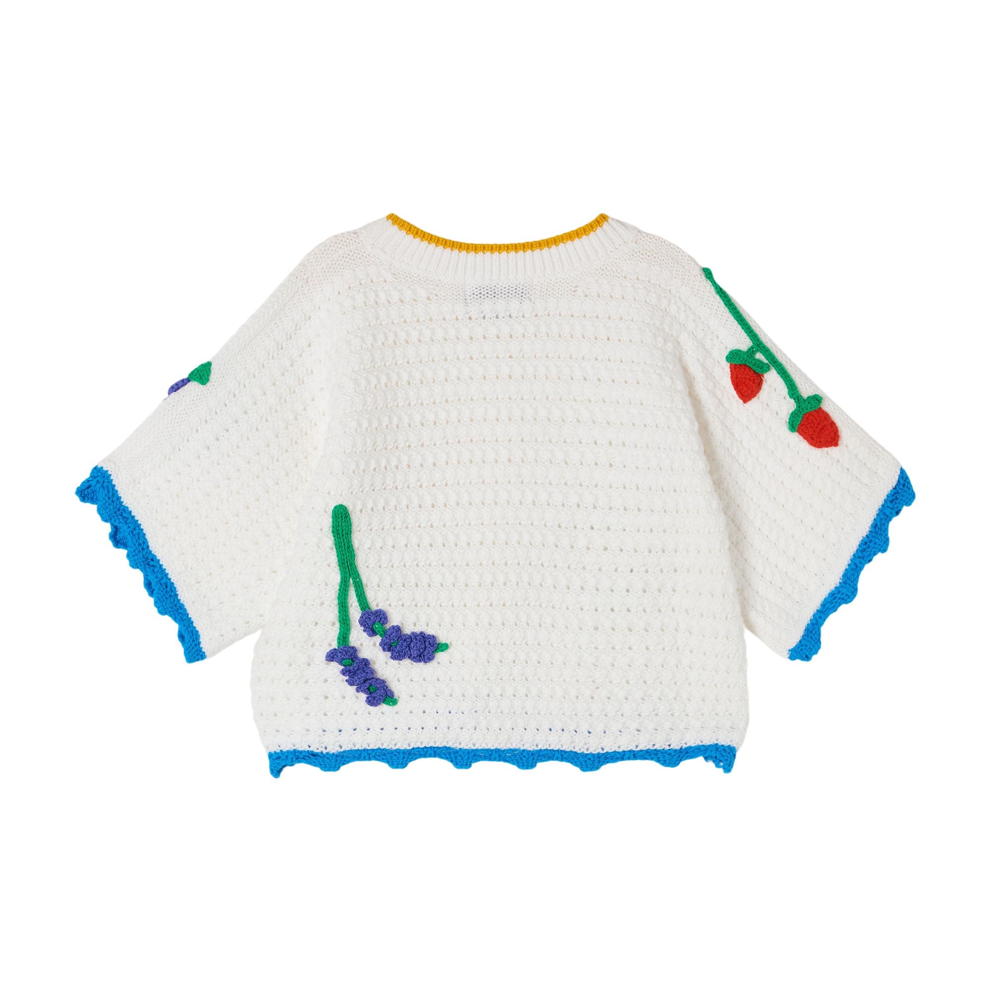 Girls White Flower Cardigan