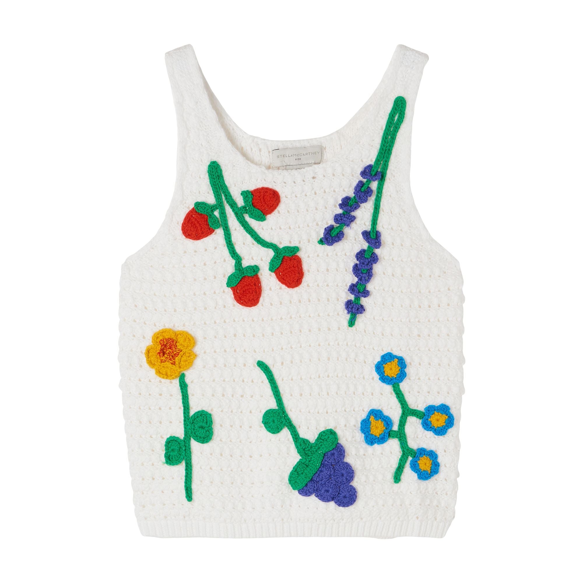 Girls White Flower Vest