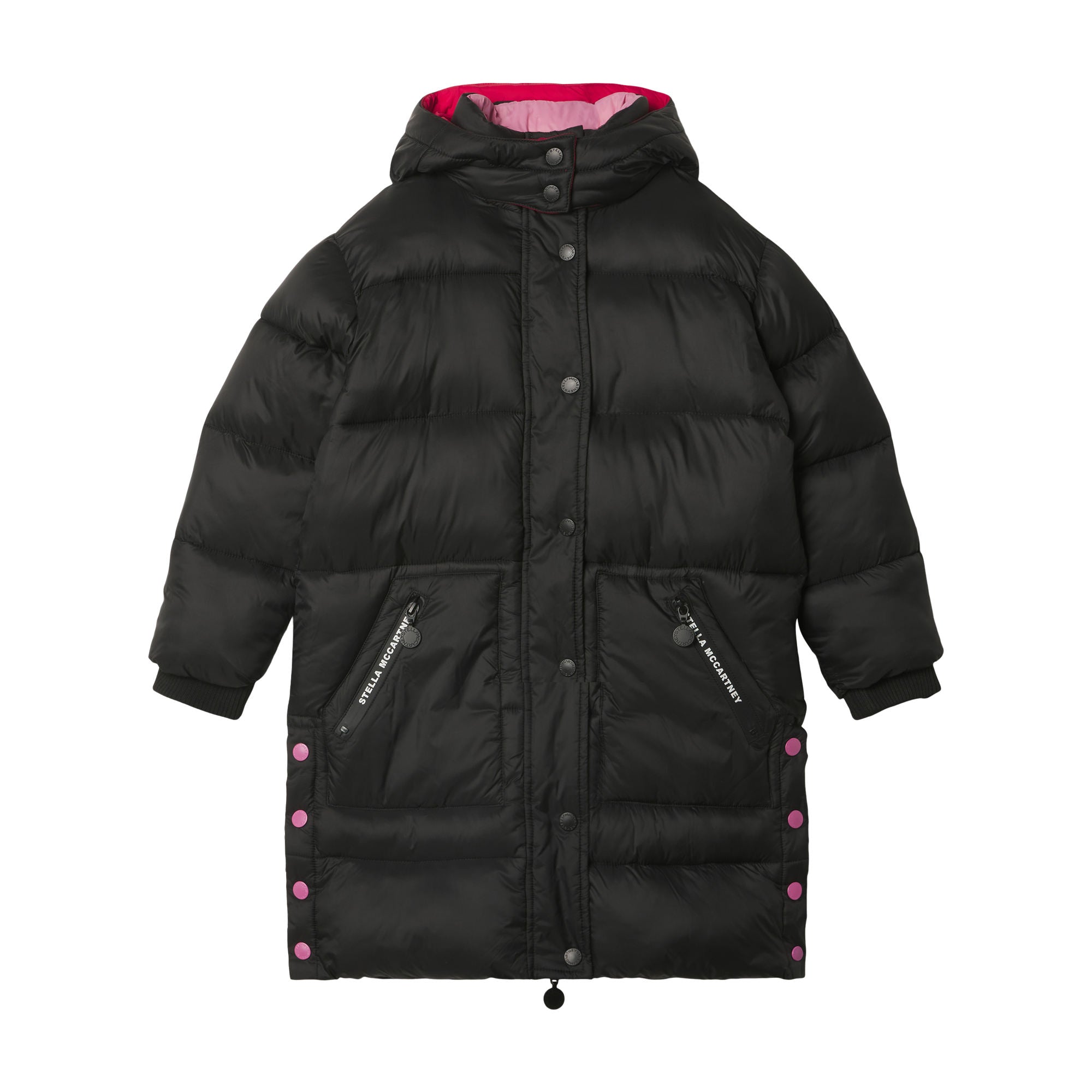 Girls Black Logo Padded Coat