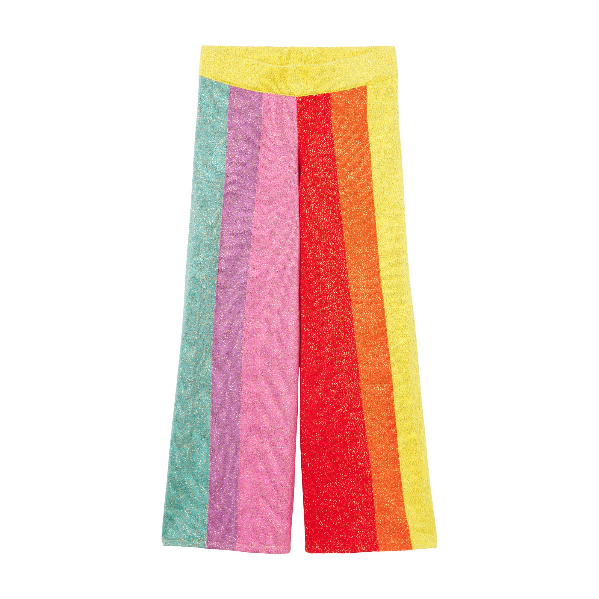 Girls Multicolor Stripes Knit Trousers