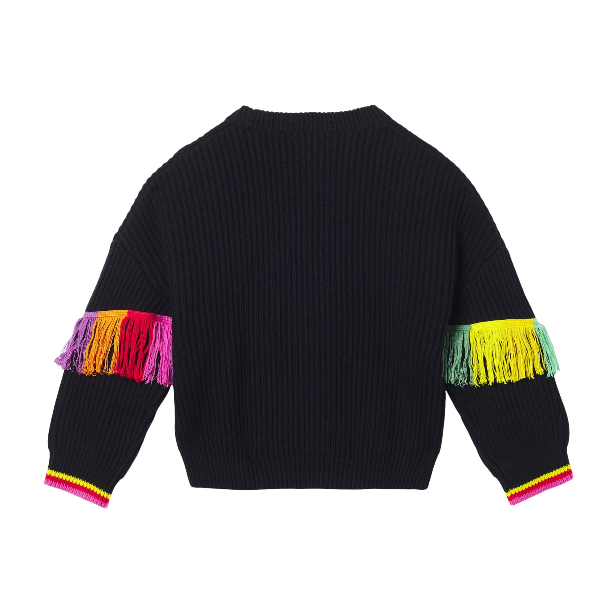 Girls Black Tassel Sweater
