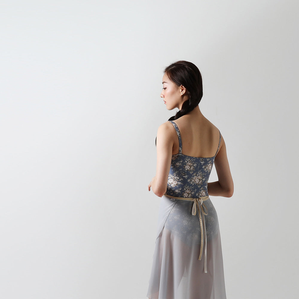 Girls Blue Floral Ballet Onesies