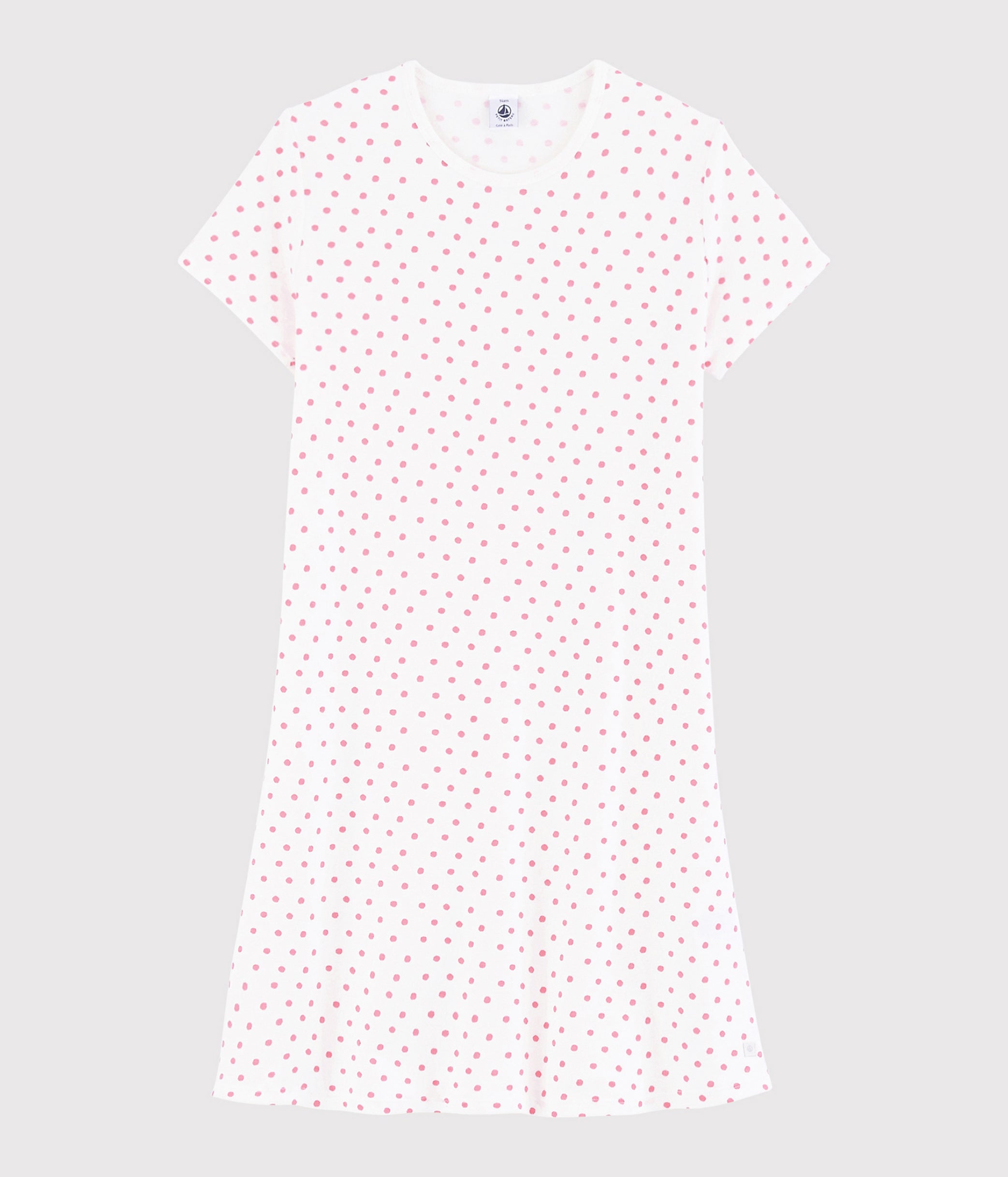 Girls White Dots Nightwear Dress