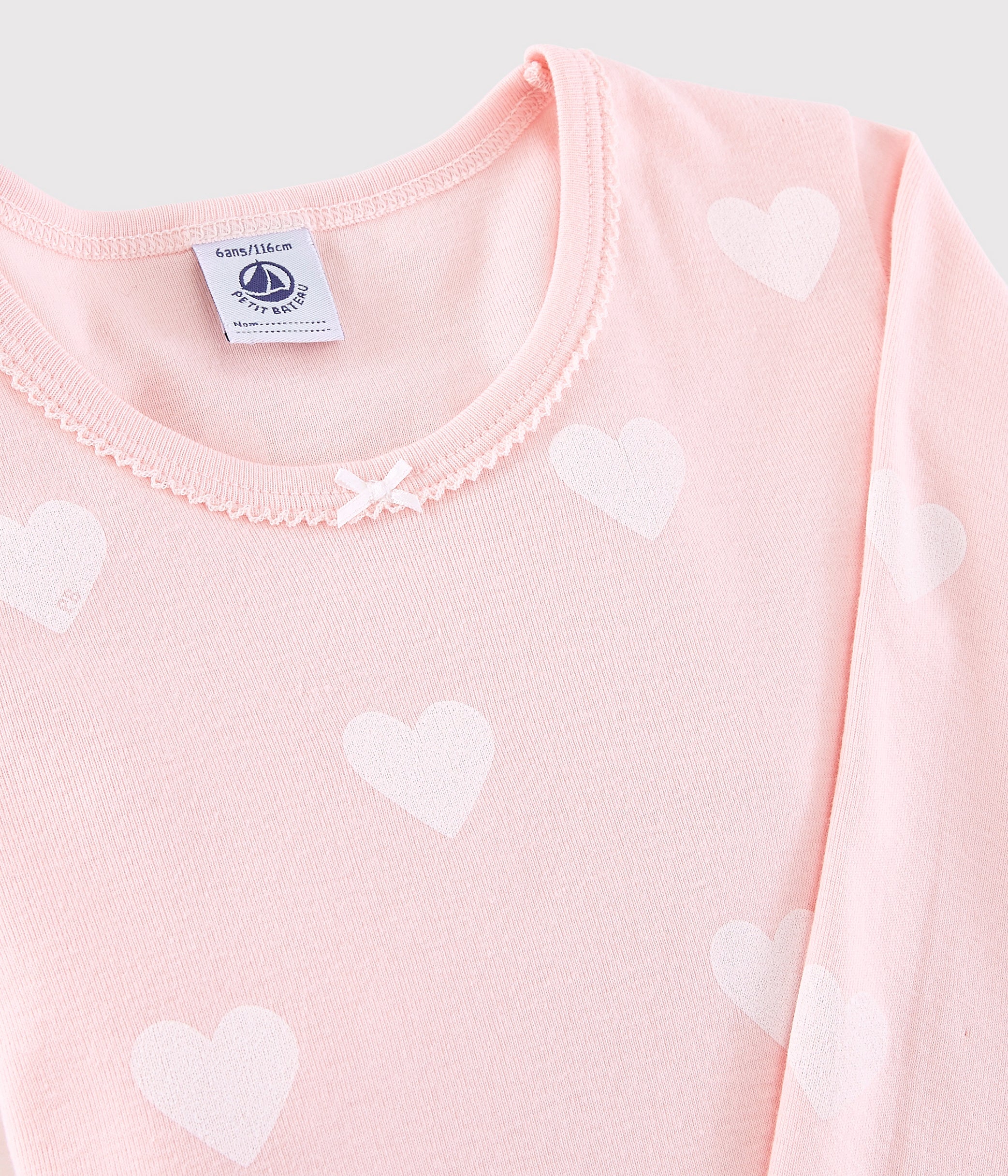 Girls Pink Heart Cotton Nightwear Set
