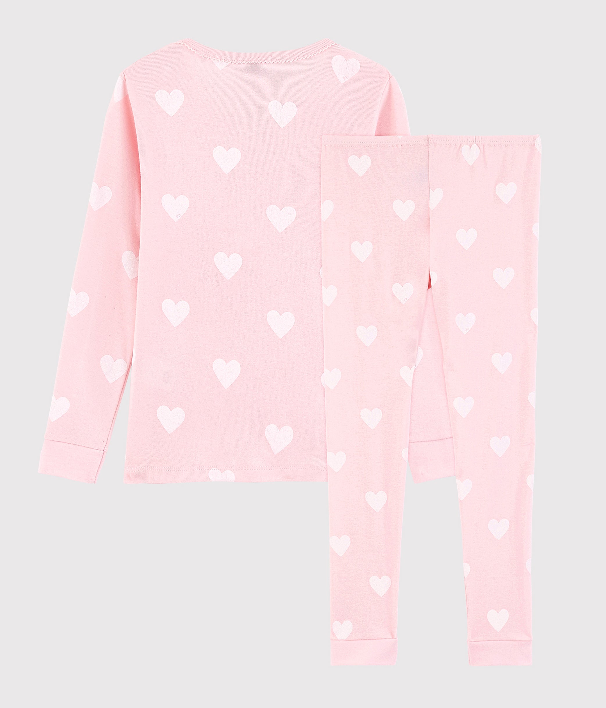 Girls Pink Heart Cotton Nightwear Set
