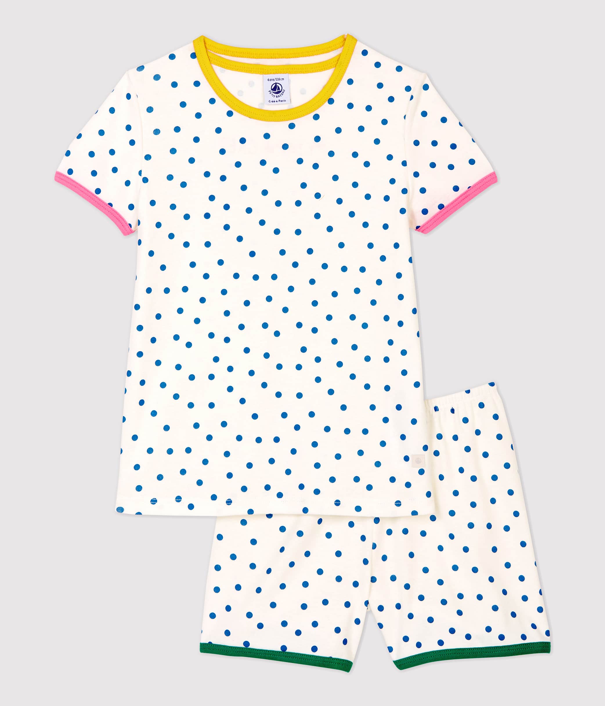 Girls White Dots Cotton Set