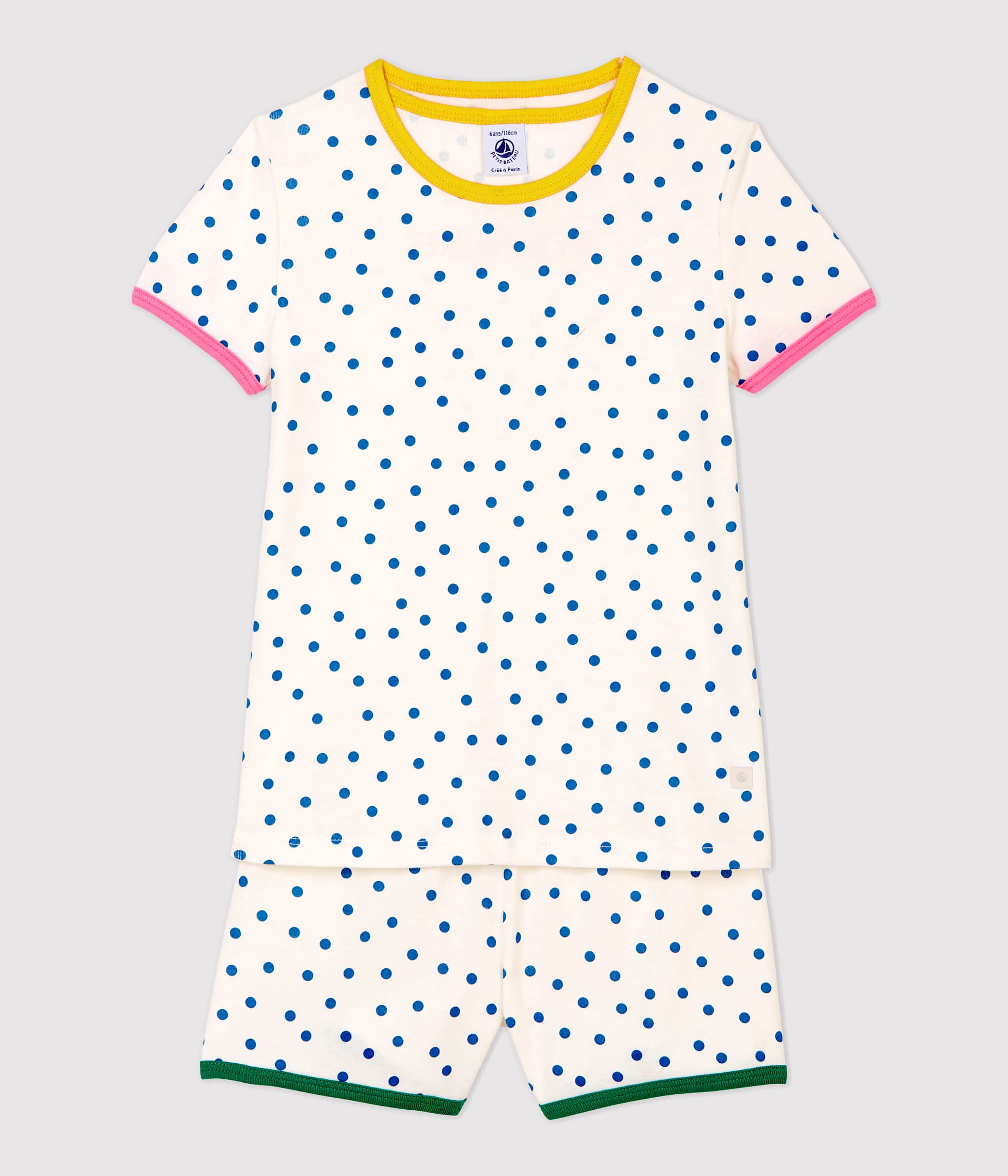Girls White Dots Cotton Set