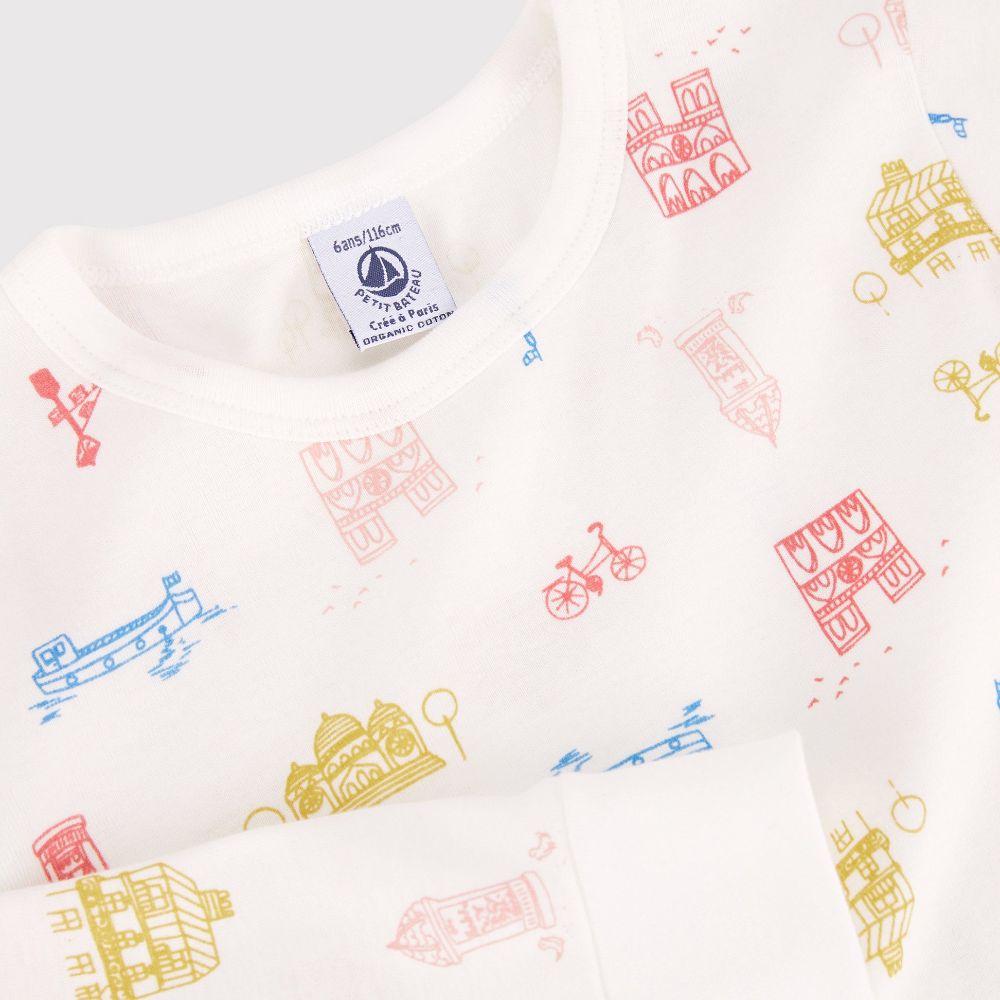Girls White Printed Nightwear Set